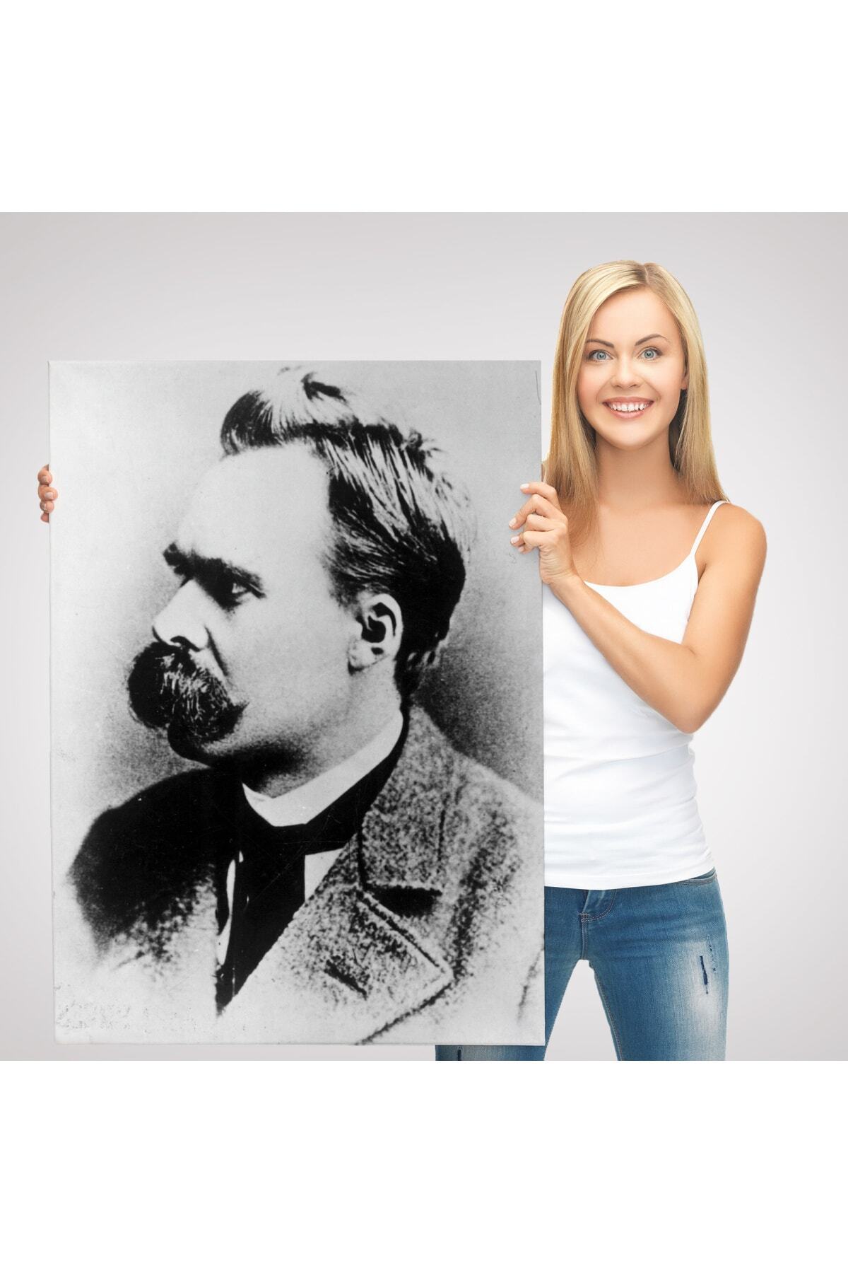 Friedrich Nietzsche Siyah Beyaz Dekoratif Kanvas Tablo görsel 3