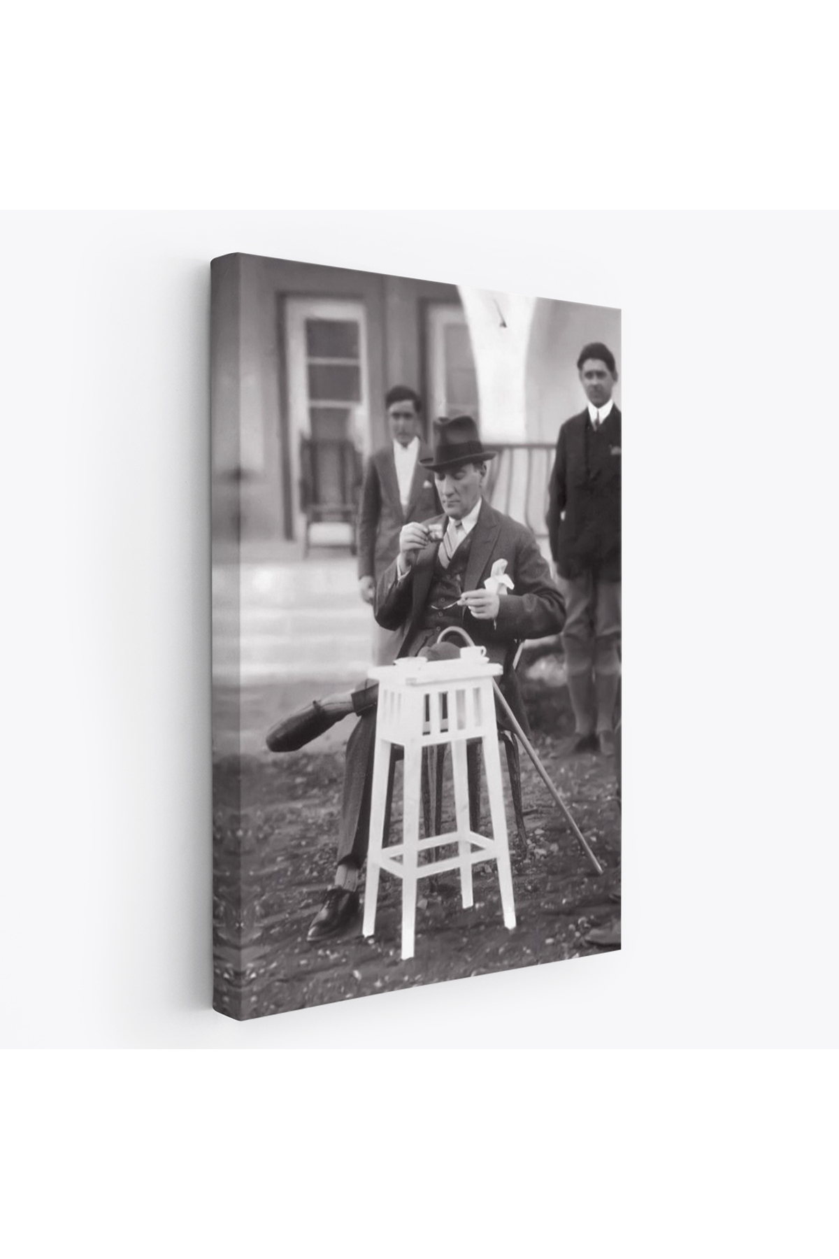Atatürk Portre Tablosu Mustafa Kemal Atatürk Dikdörtgen Dekoratif Kanvas Tablo