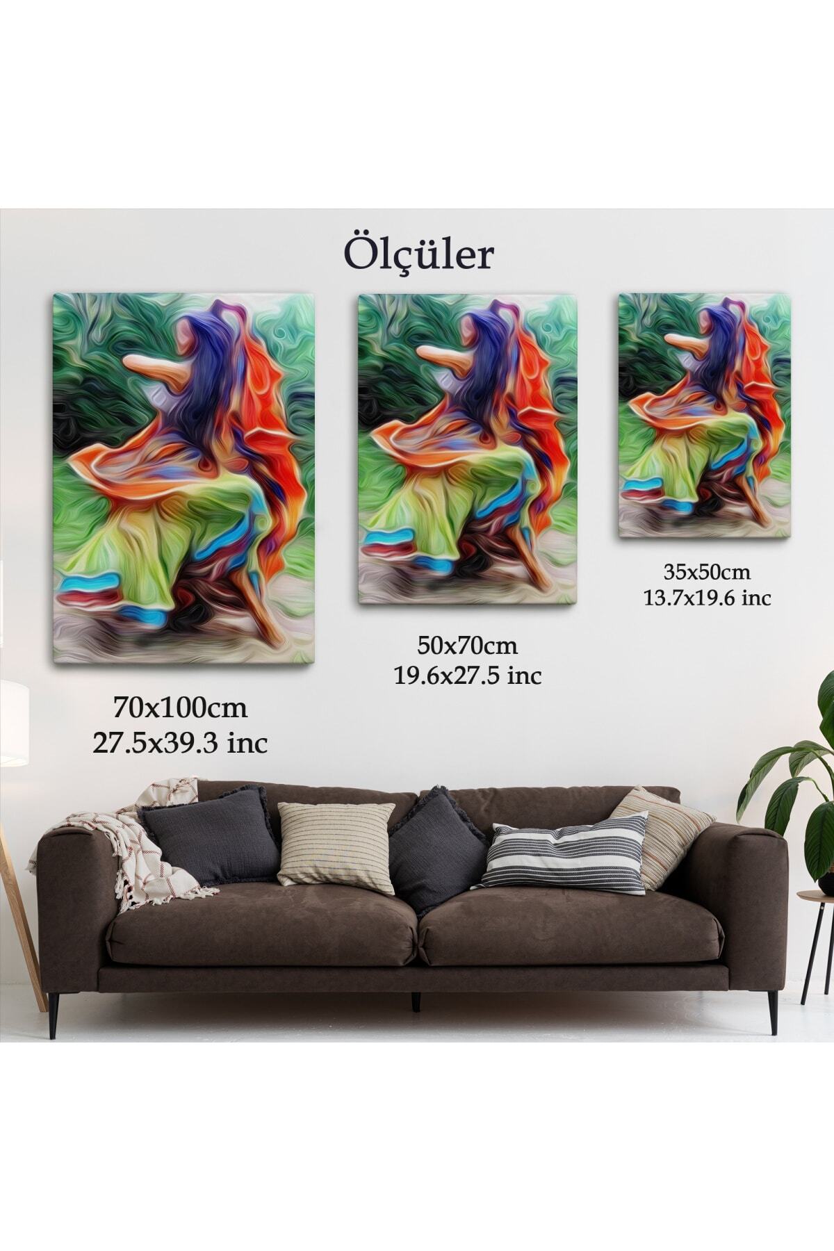 Renkli Kıyafeti Ile Samba Yapan Kadın Duvar Tablosu görsel 5
