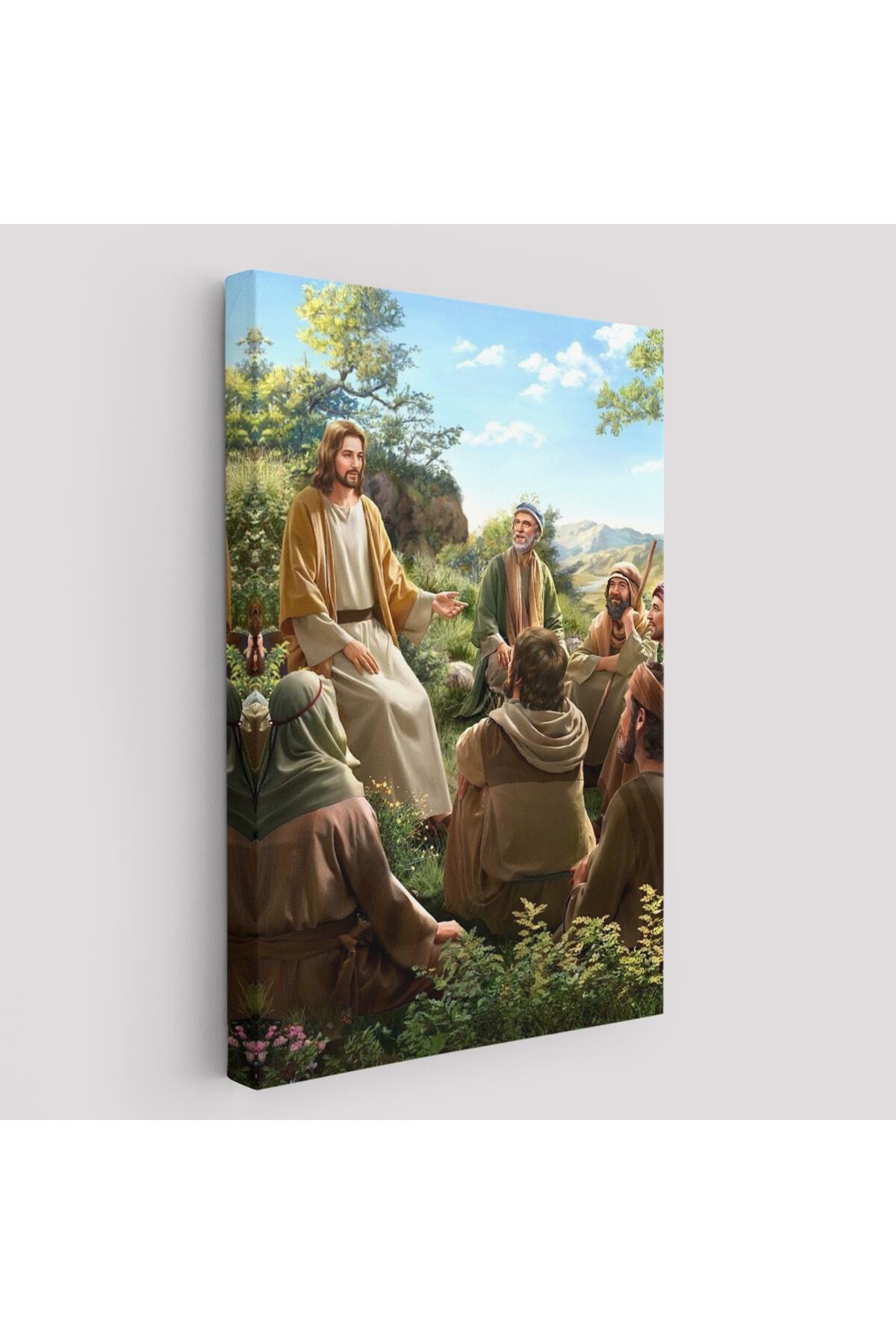 Isa Mesih Havarilerine Ders Veriyor, Hristiyan Hediye Tablosu Jesus Christ Kanvas Tablo
