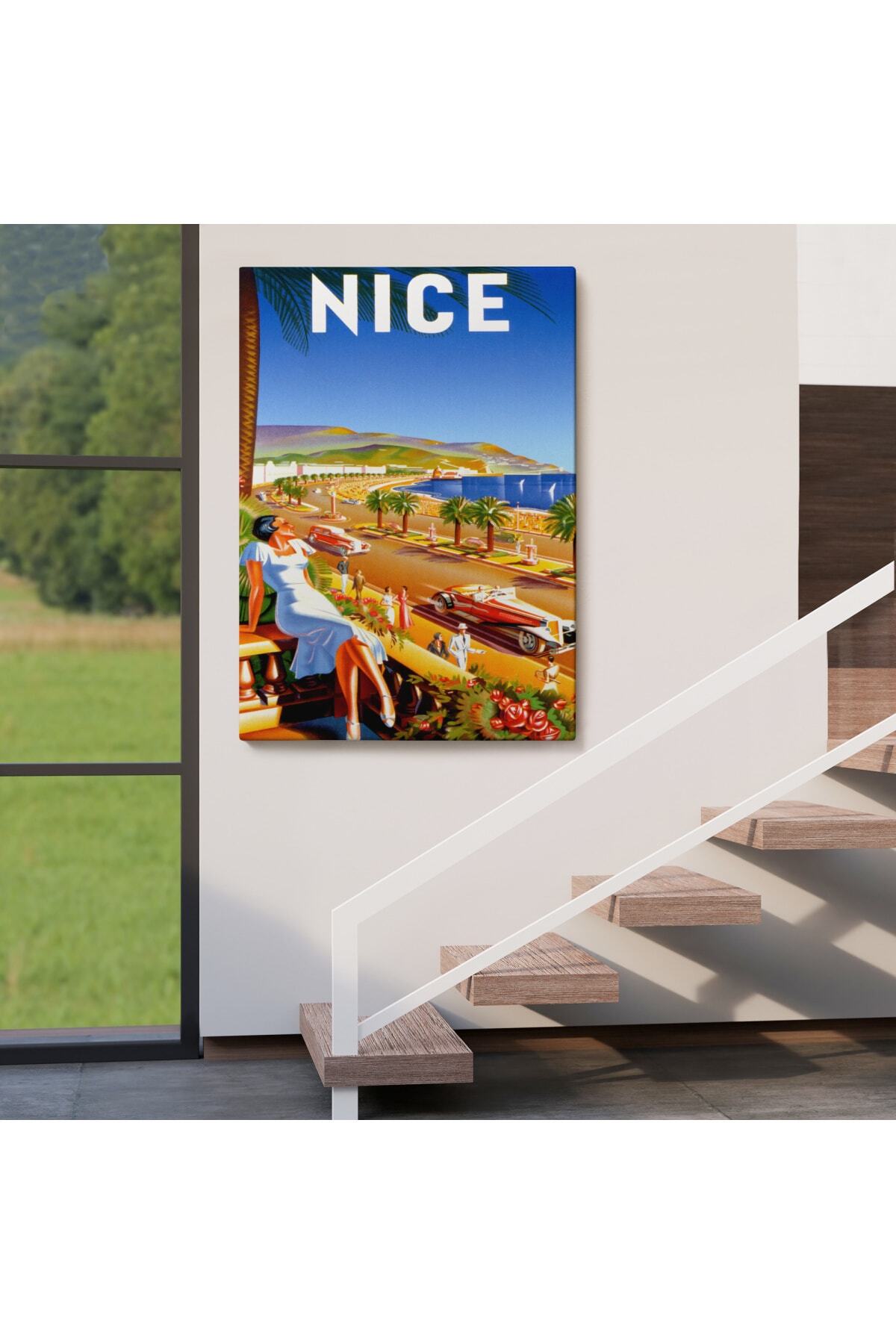 Nice Sahil Yolu Kanvas Duvar Tablosu görsel 4