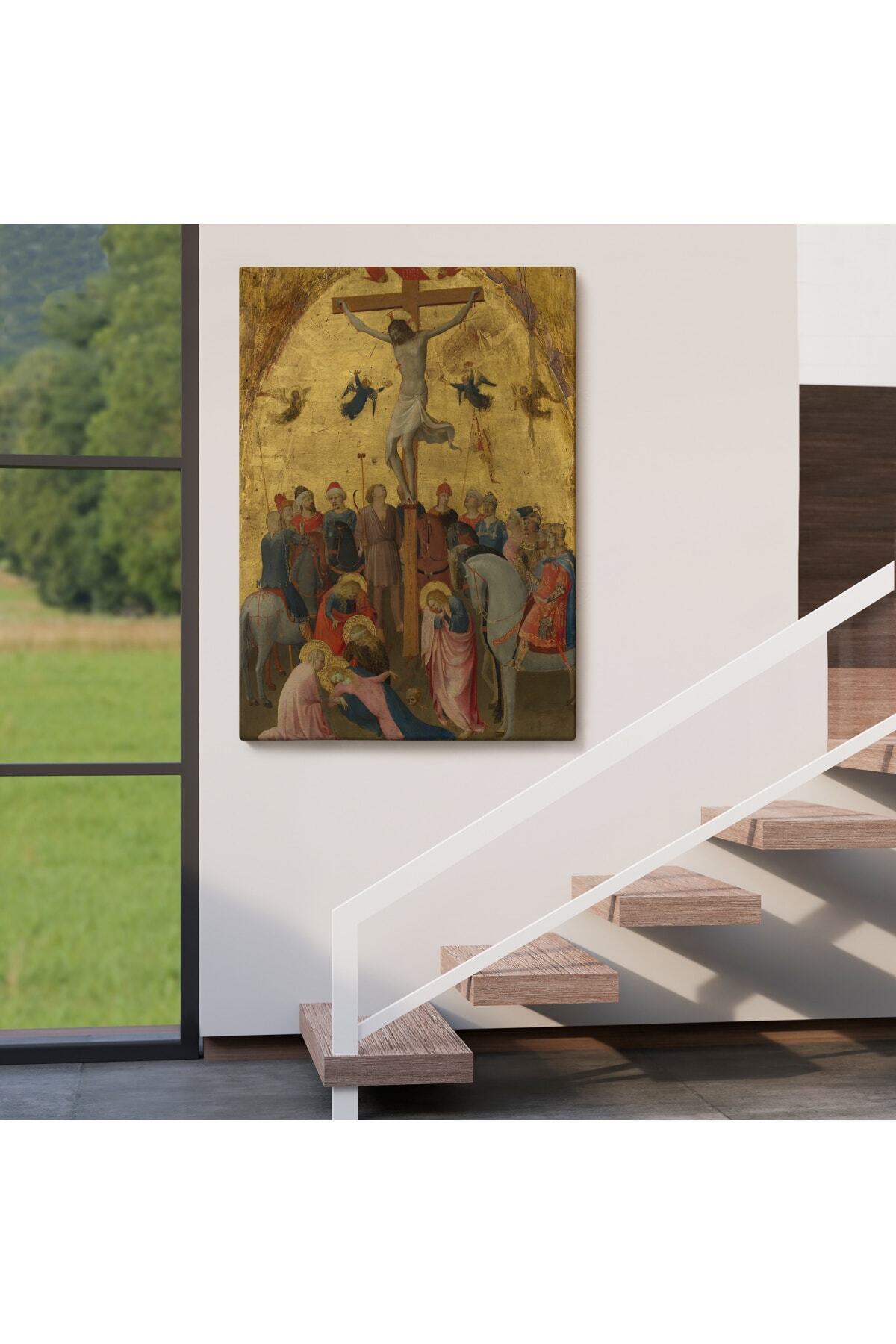 Fra Angelico Çarmıha Geriliş Kanvas Tablosu, Çaucifixion Jesus Christ görsel 4