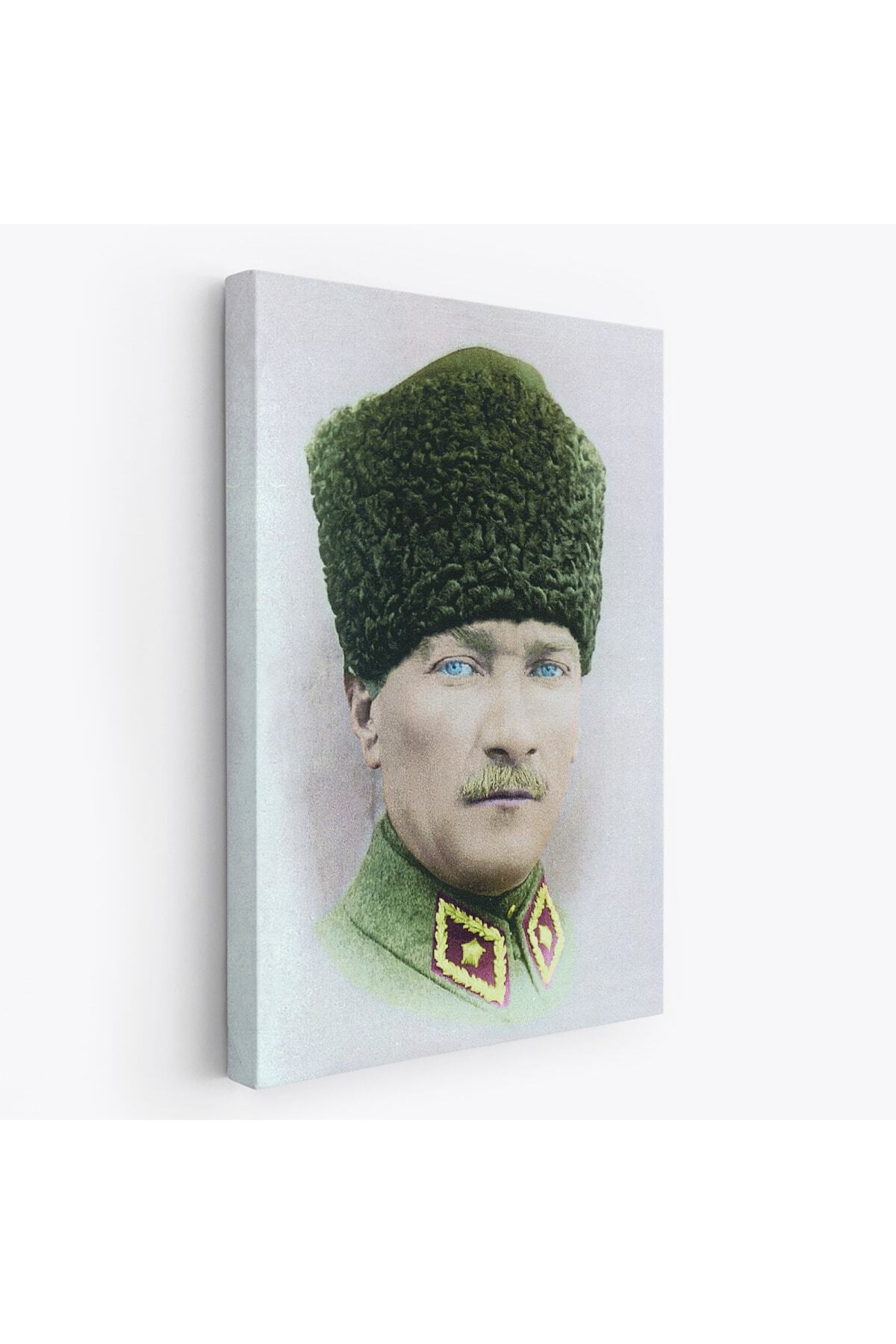Atatürk Portre Tablosu Mustafa Kemal Atatürk Dikdörtgen Dekoratif Kanvas Tablo-9