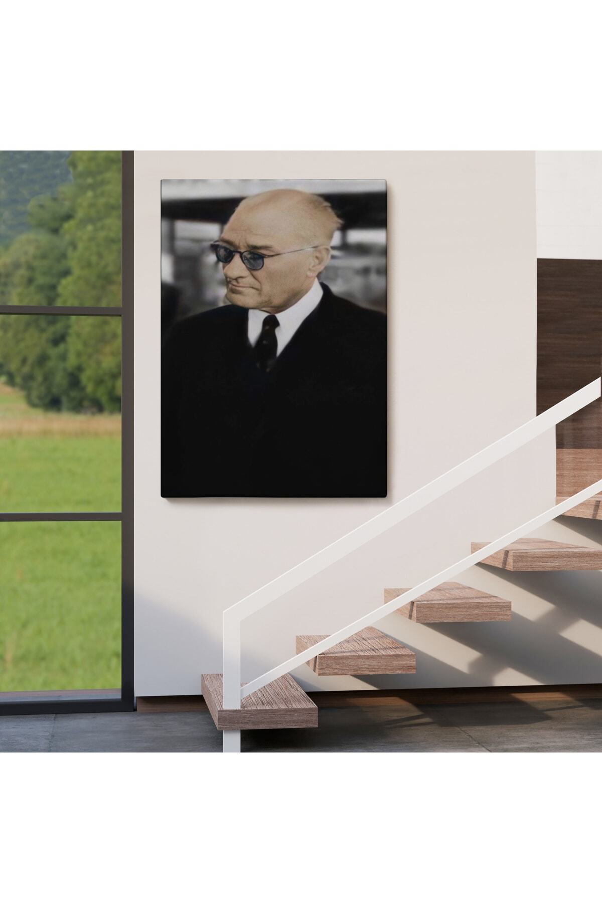 Atatürk Portre Tablosu Mustafa Kemal Atatürk Dikdörtgen Dekoratif Kanvas Tablo-4 görsel 4