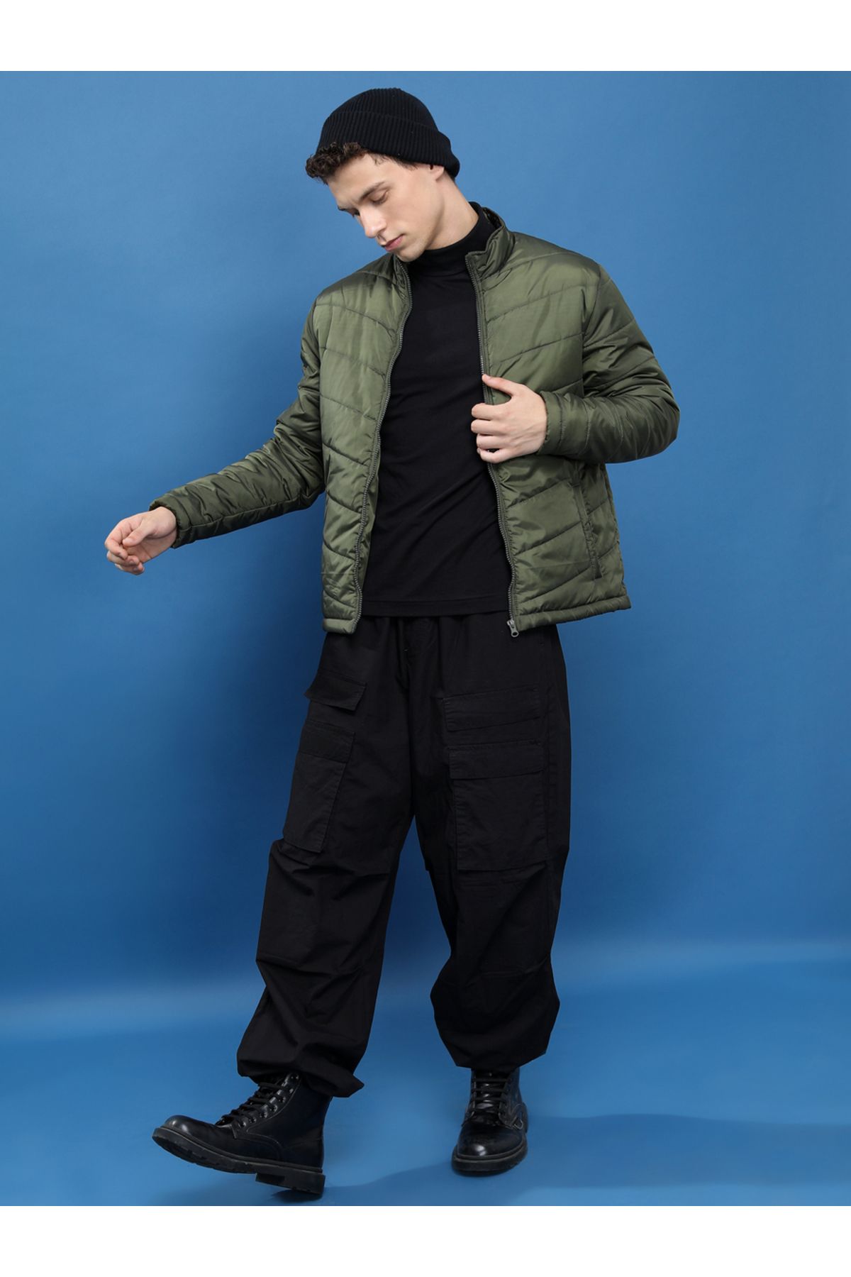 Highlander By Styli-Zip Up Padded Jacket with Slip-Pockets 4