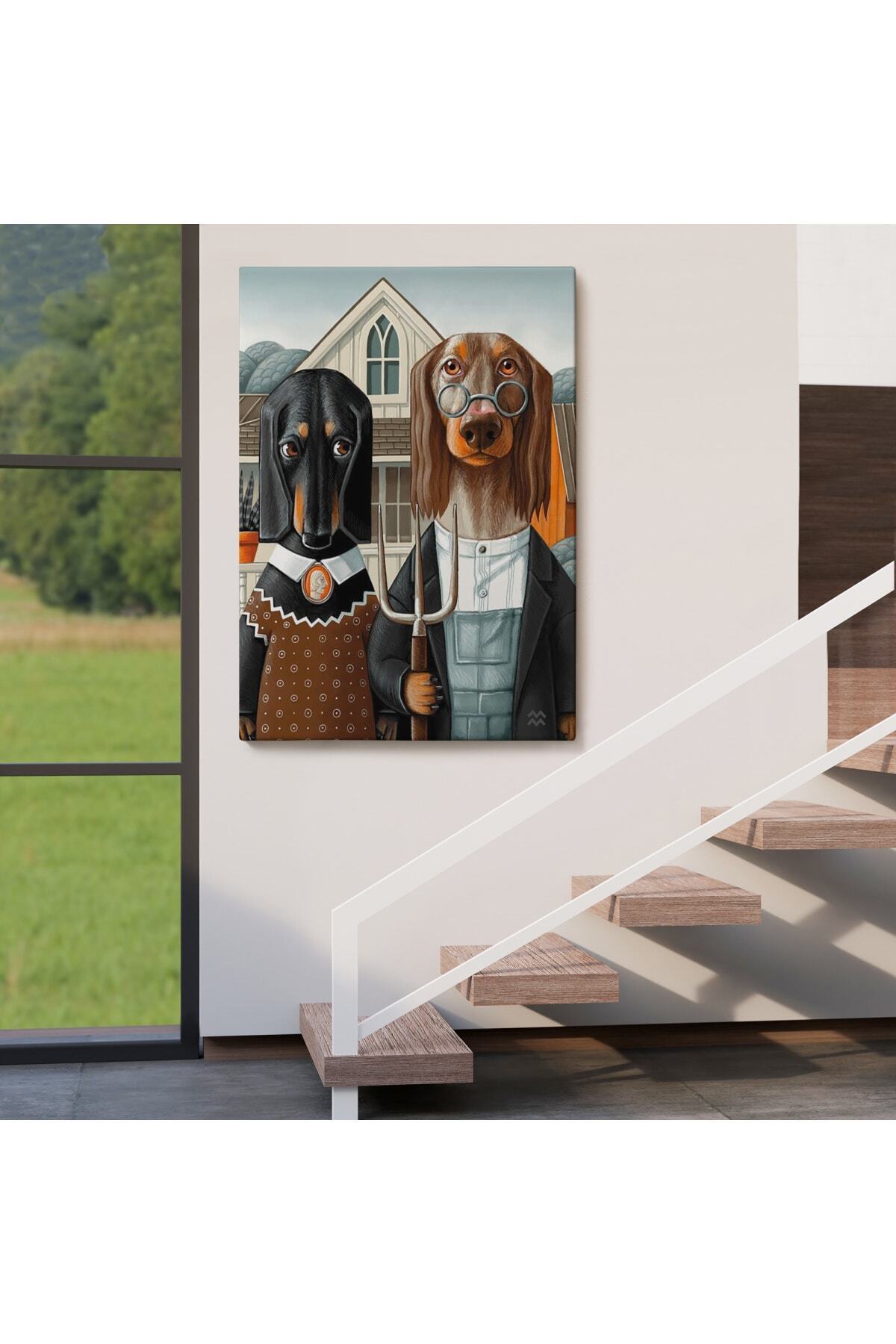 Amerikan Gotik Klasiği Köpekler Tablosu görsel 4