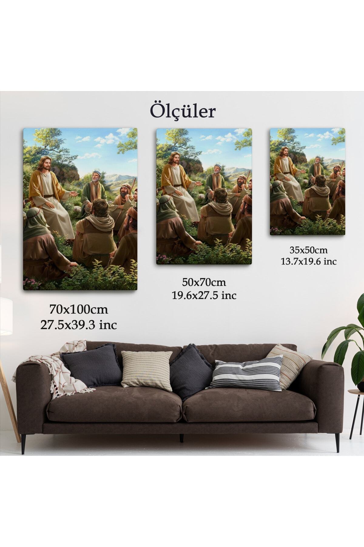 Isa Mesih Havarilerine Ders Veriyor, Hristiyan Hediye Tablosu Jesus Christ Kanvas Tablo görsel 5
