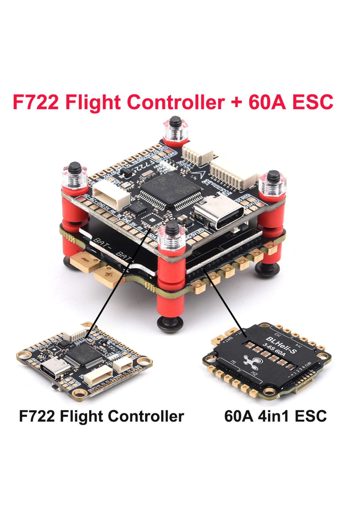 Choice-F405 F405HD / F7 F722 Flight Controller / F4 V3S Plus FC + 60A 4in1 BLheli_S ESC Stacks 30.5*30.5... 2