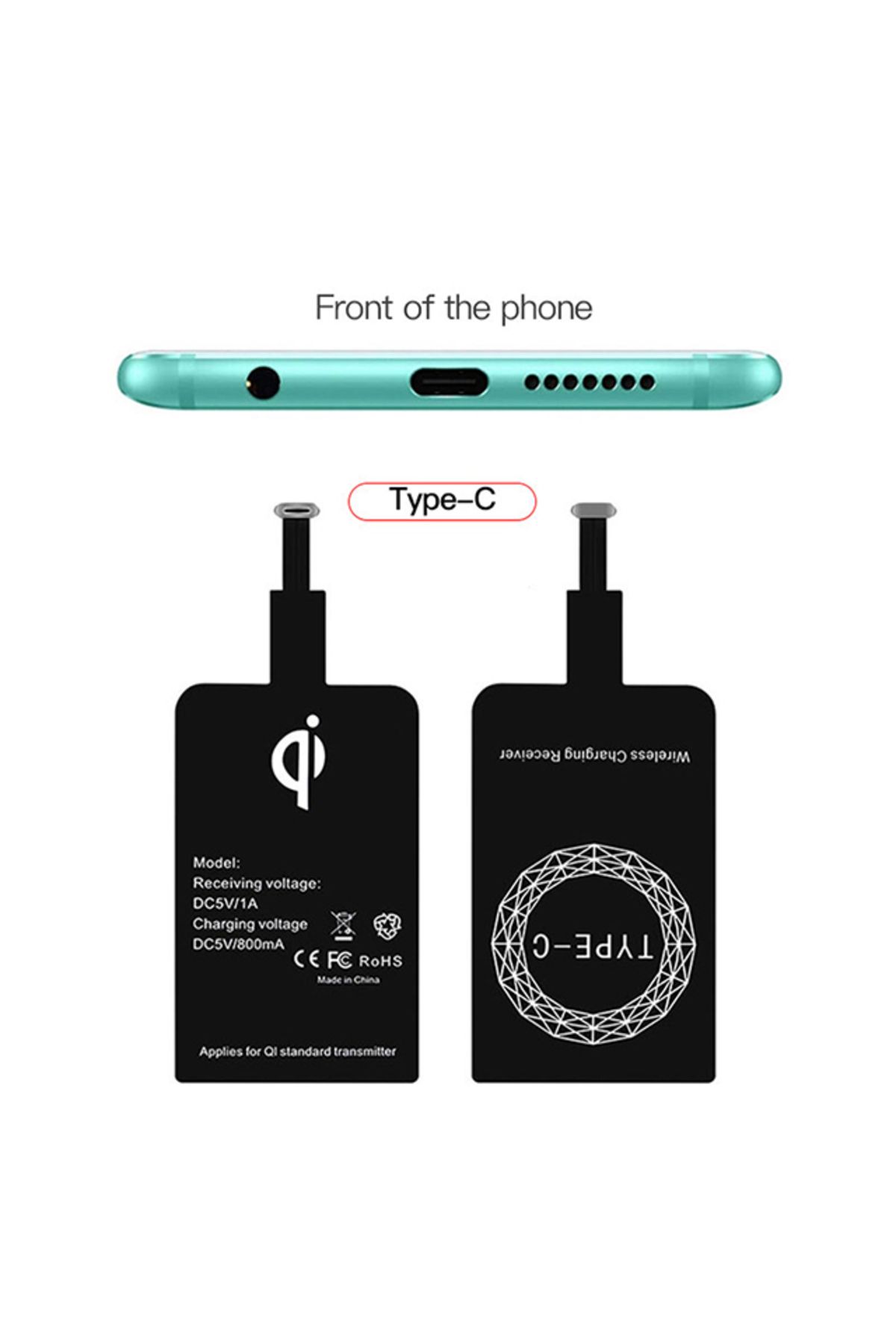 Choice-Type C Universal Android Qi Wireless Charging Receiver Type C Wireless Charger Receiving Patch For M 1