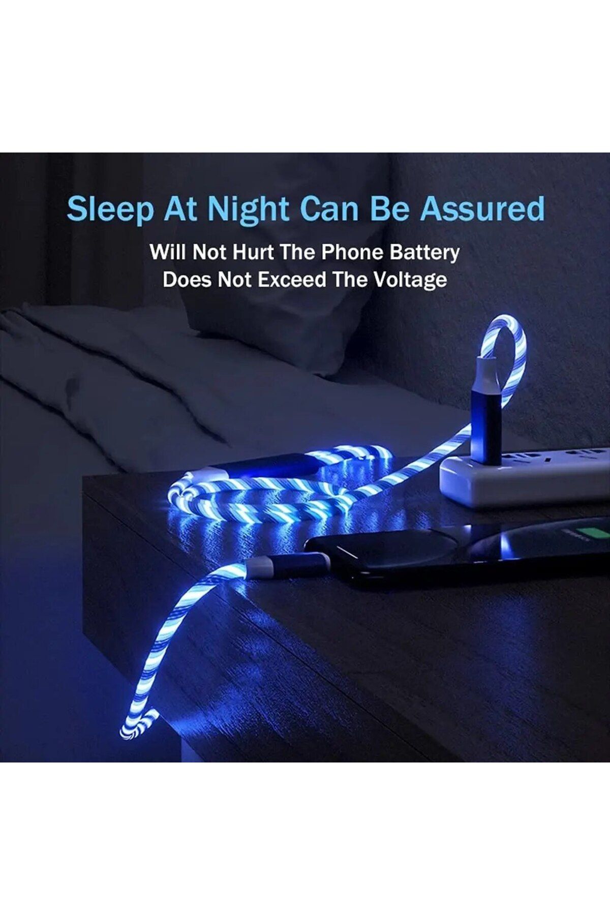 Choice-Câble De Charge Rapide 3 En 1 Avec Éclairage LED, 3A, Micro USB Type C, Pour IPhone, Samsung, Xia... 6