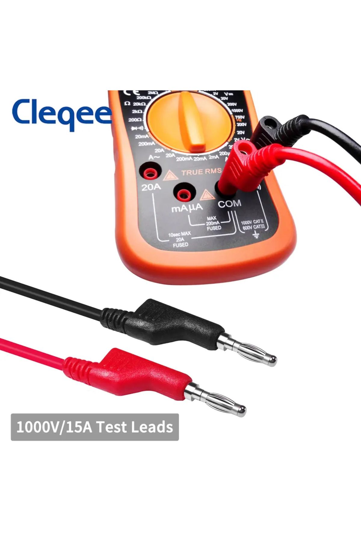 CLEQEE-2 متر Cleqee P1036 5 قطع 4 مم قابس الموزة النحاسي إلى قابس الموزة أسلاك اختبار مقياس متعدد كابل سلك بولي كلوريد الفينيل الناعم 6