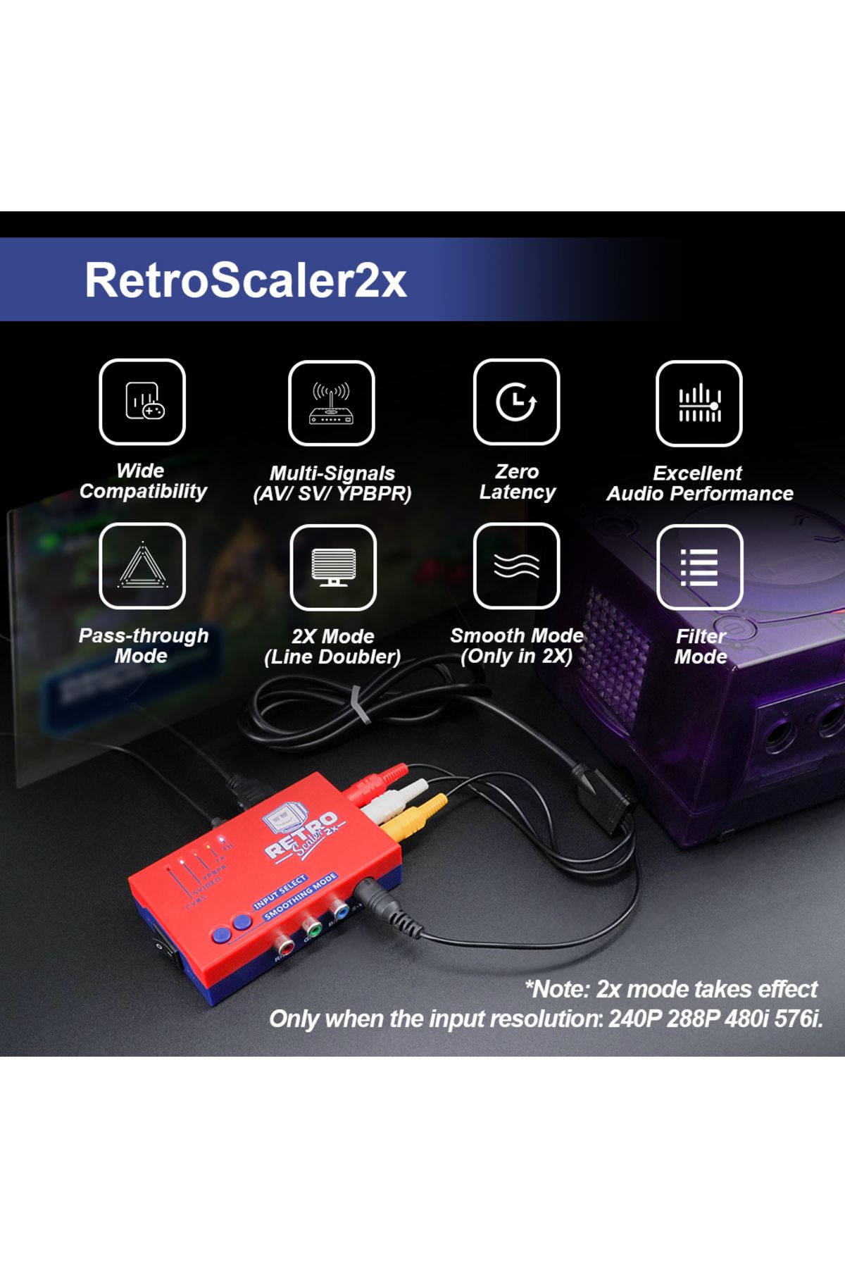 RetroScaler-RetroScaler2x AV to HDMI-compatible Converter and Line-doubler For Retro Game Consoles PS2 N64 NE... 3