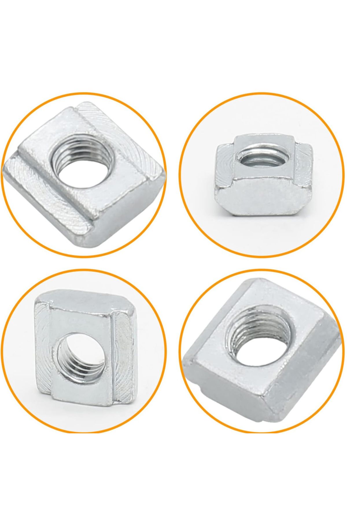 Choice-50pcs/lot M3 M4 M5 M6 M8 T Block Square nuts T-Track Sliding Hammer Nut for Fastener Aluminum Pro... 5