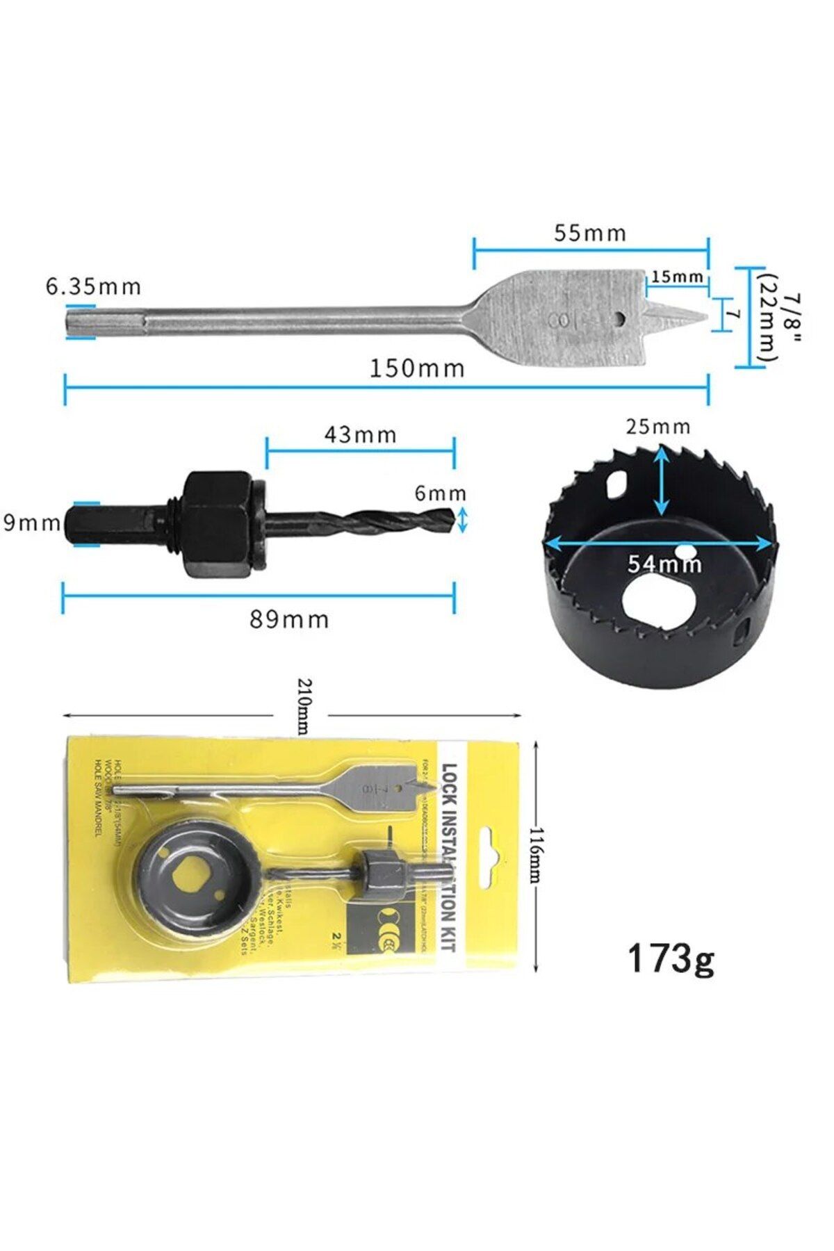 Choice-3PC Hole Saw Gypsum Board Hole Opener 32-54mm Ceiling Drilling Tool 6PC Bubble Shell Assembly Set 4