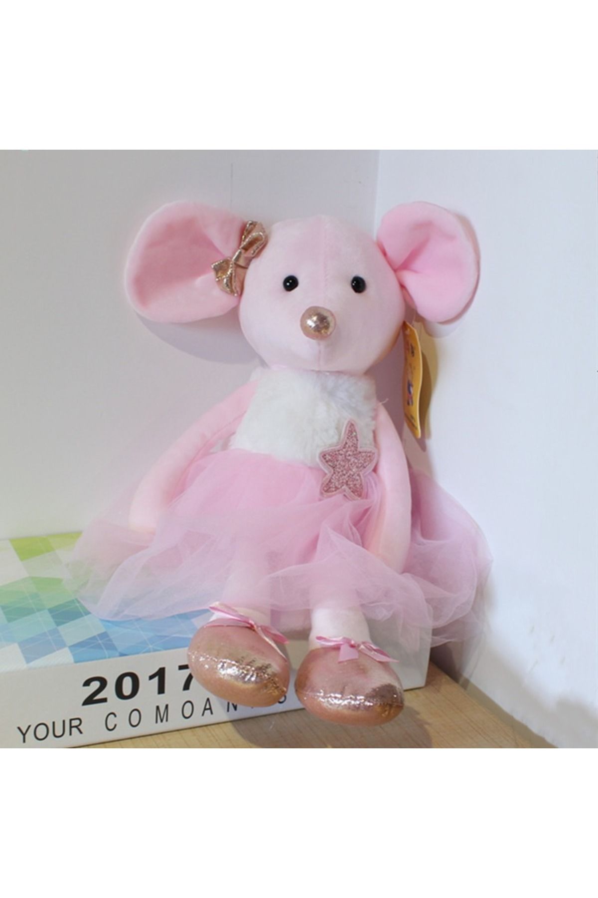 Choice-42cm Pink 1pc Ballet Mouse Plush Toy Zodiac Mouse Doll Cute Mouse Doll Living Room Plush Decoration 1