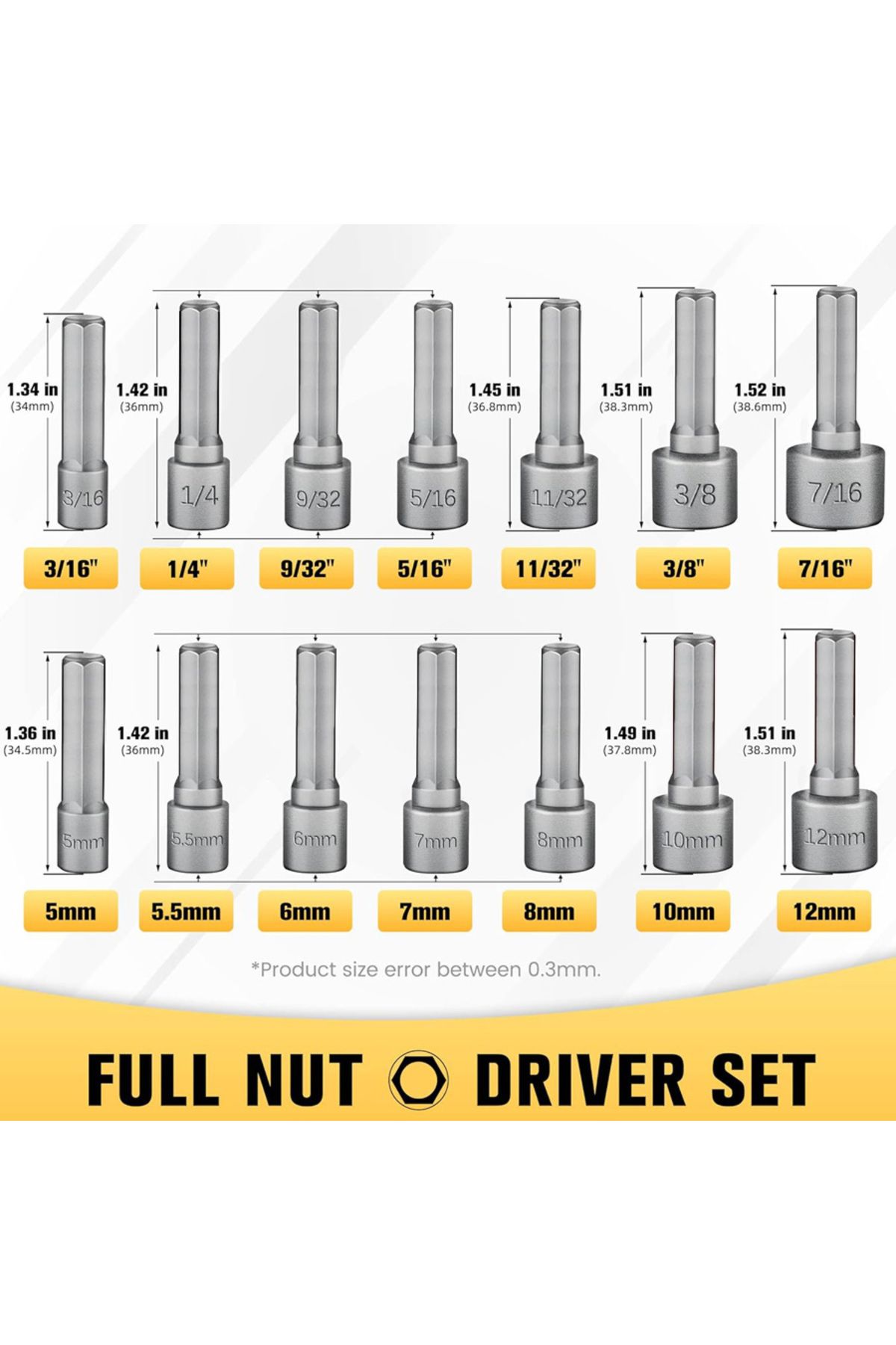 DUTRIEUX-9pcs/14pcs Powerful Socket Inner Hexagonal Wrench Hexagonal Handle Screwdriver Socket Extension R... 2