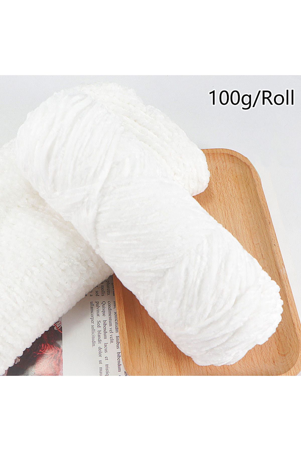 Choice-White 1roll Chenille Velvet Yarn Baby Plush Yarns For Knitting Crochet Woven Sweater Cardigan 1 Ply 1