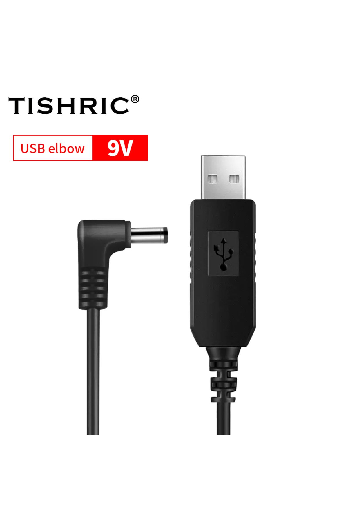 TISHRIC-كابل طاقة 9 فولت 90 درجة USB Dc 5 فولت إلى 12 فولت 9 فولت لجهاز التوجيه محول واي فاي سلك وحدة تعزيز USB 1