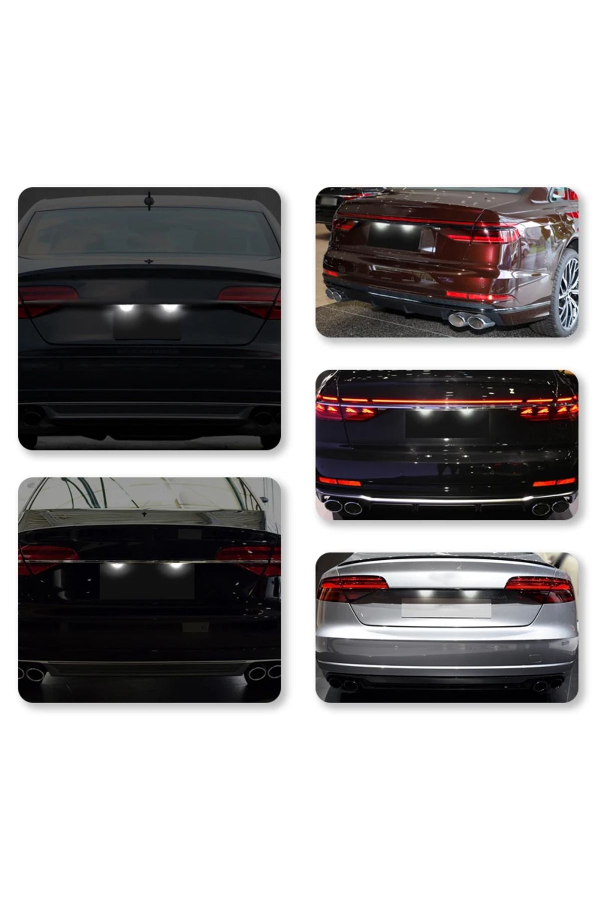 Choice-6000k 2pcs For Audi Led Number Plate Light A3 A4 S4 Rs4 B6 B7 A6 Rs6 S6 C6 S5 Q7 A8 S8 Avant Canbus 4