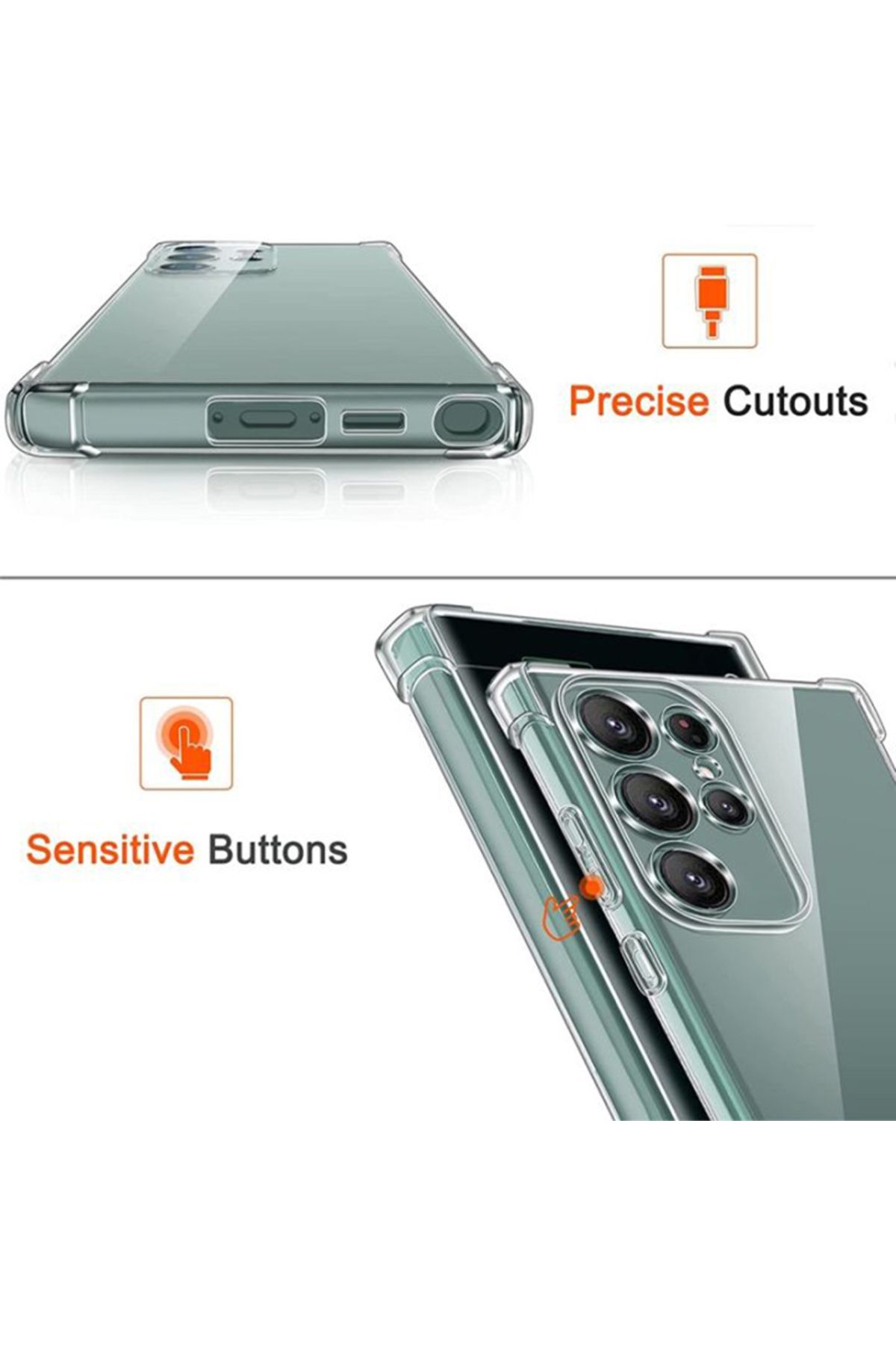 Choice-For Galaxy S21FE Clear Case For Samsung Galaxy S25 S24 S23 S22 S21 Plus Ultra Shockproof Case A54 A3 4