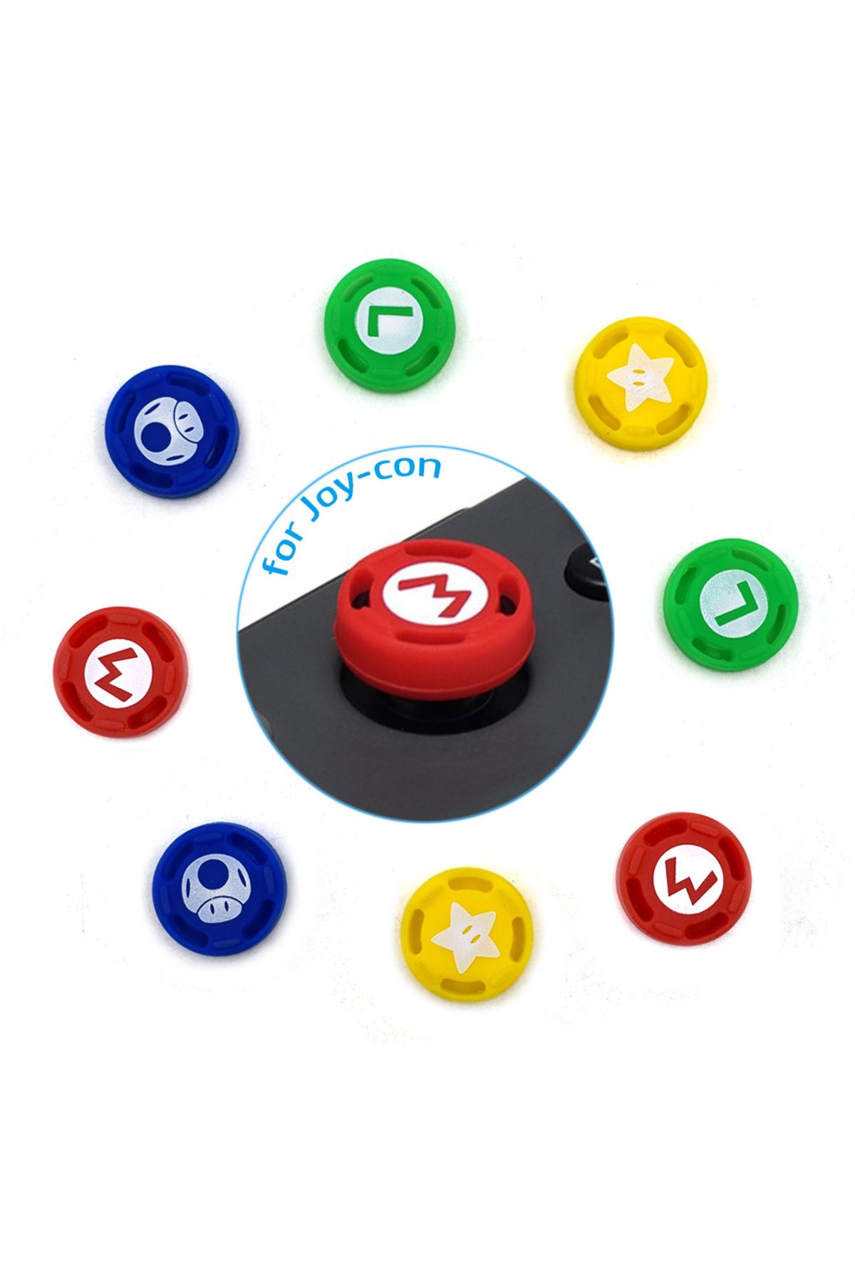 Choice-8pcs Soft Silicone Cute Cartoon Thumb Stick Grips Cap For Switch Oled Joy Con Controller NS Lite ... 3