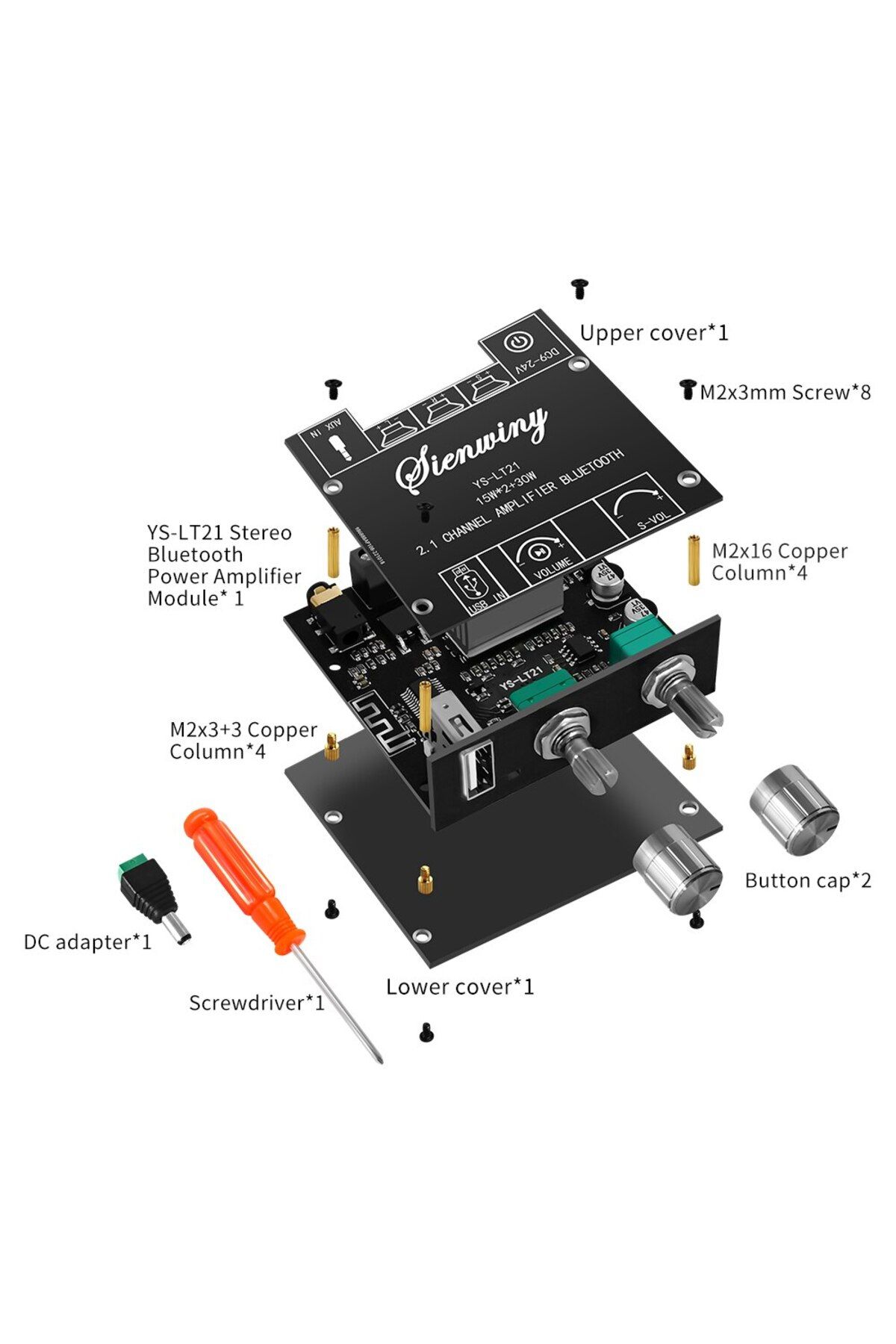 Choice-YS-LT21 Bluetooth Digital Amplifier Board Module 2.1 Stereo Dual Channel 15W+15W+30W With High An... 7