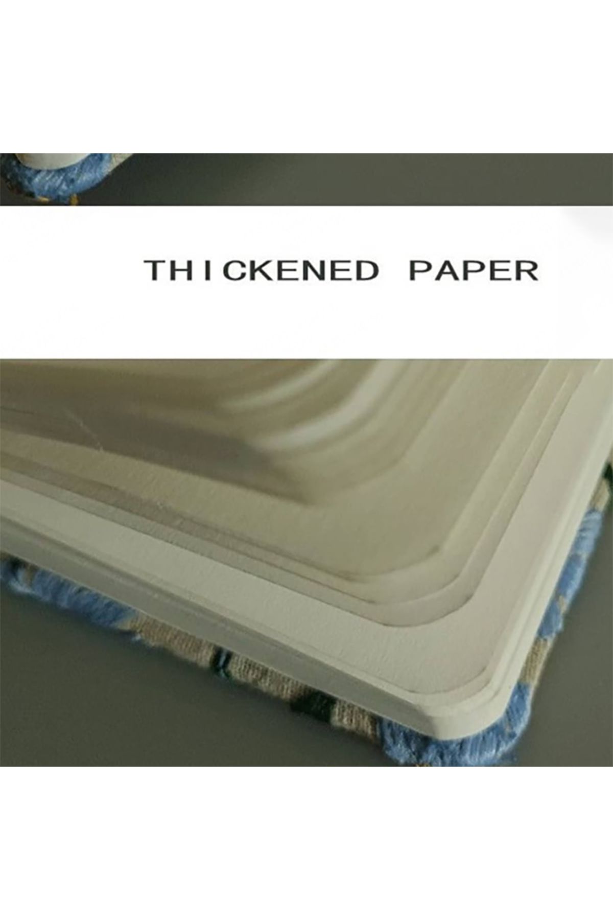 Choice-A5 A5 A6 Fabric Embroidery Notebook Cloth Notepad Blank 100 Sheets/200 Pages with Bookmark and Botto 4