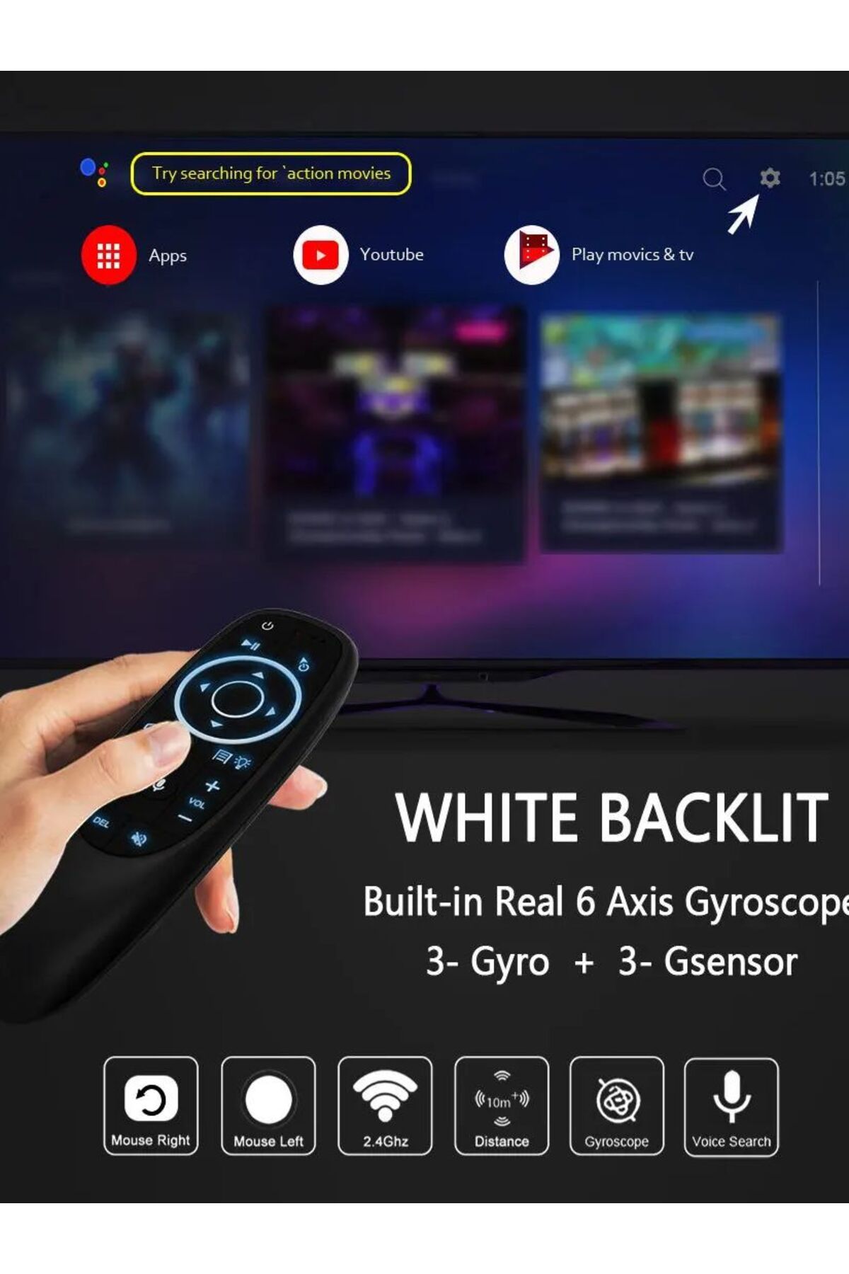 Choice-G10 G10S Pro Voice Remote Control 2.4G Wireless Air Mouse Gyroscope IR Learning for Android TV Bo... 8