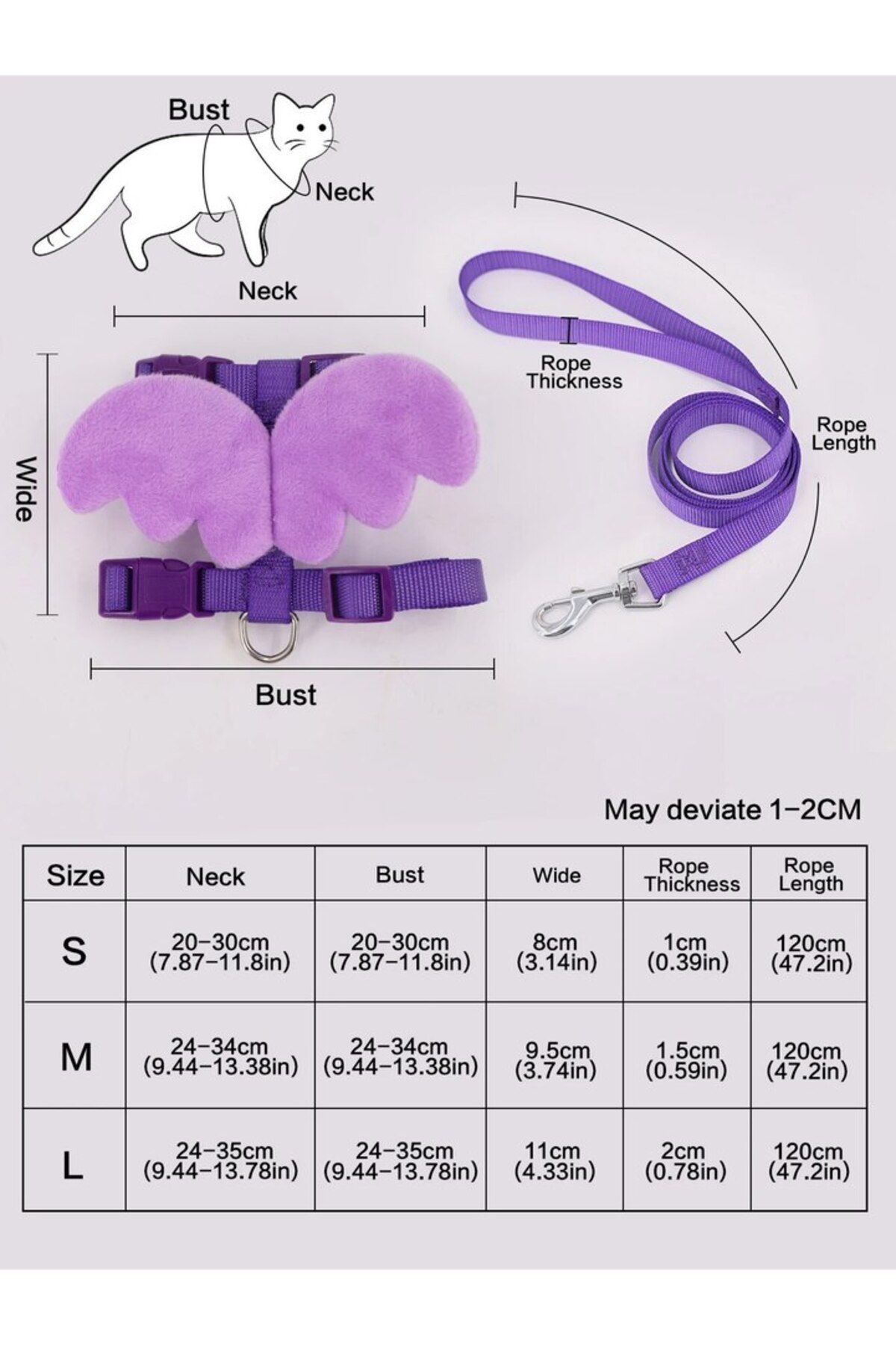 Choice-1pc Wings Pet Harness and Handle Set for Cats and Small Dogs 7