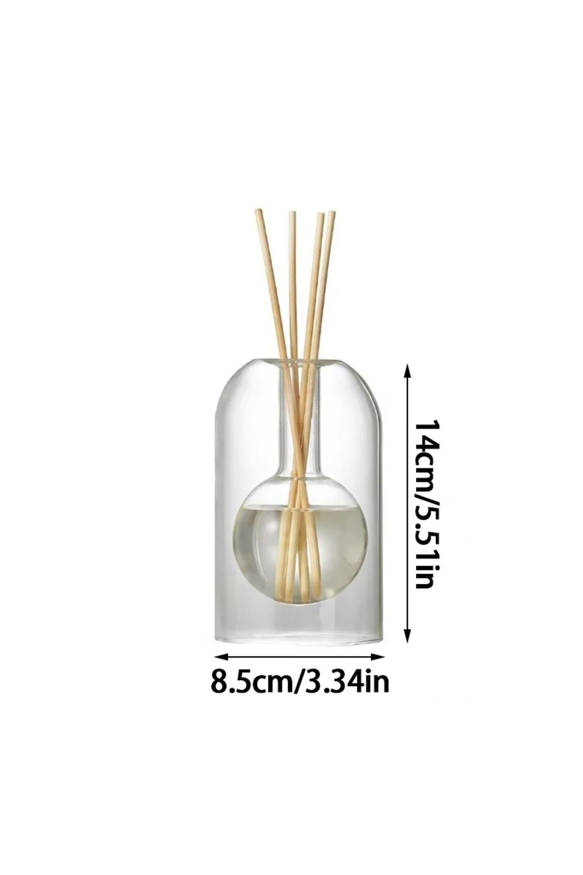 Choice-A Transparent Glass Fragrance Diffuser Bottle Double Layer Aromatherapy Essential Oil Bottle With R. 1