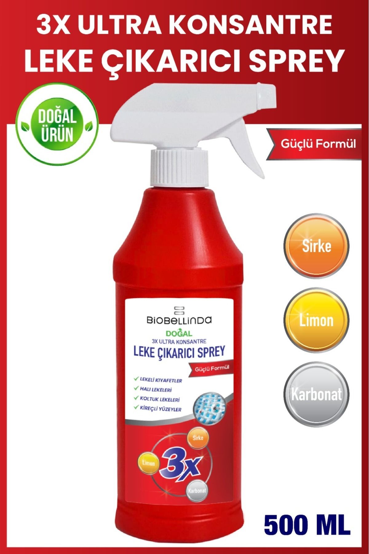 BioBellinda 3X Ultra Konsantre Leke Çıkarıcı Sprey 500 Ml