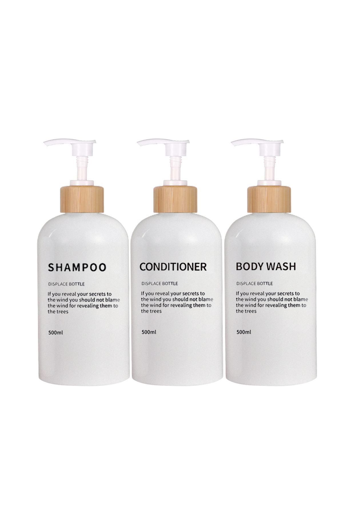 Choice-White 3 Pack Soap Dispenser Shampoo And Conditioner Dispenser Body Wash Shower Bottles Refillable Lo 1