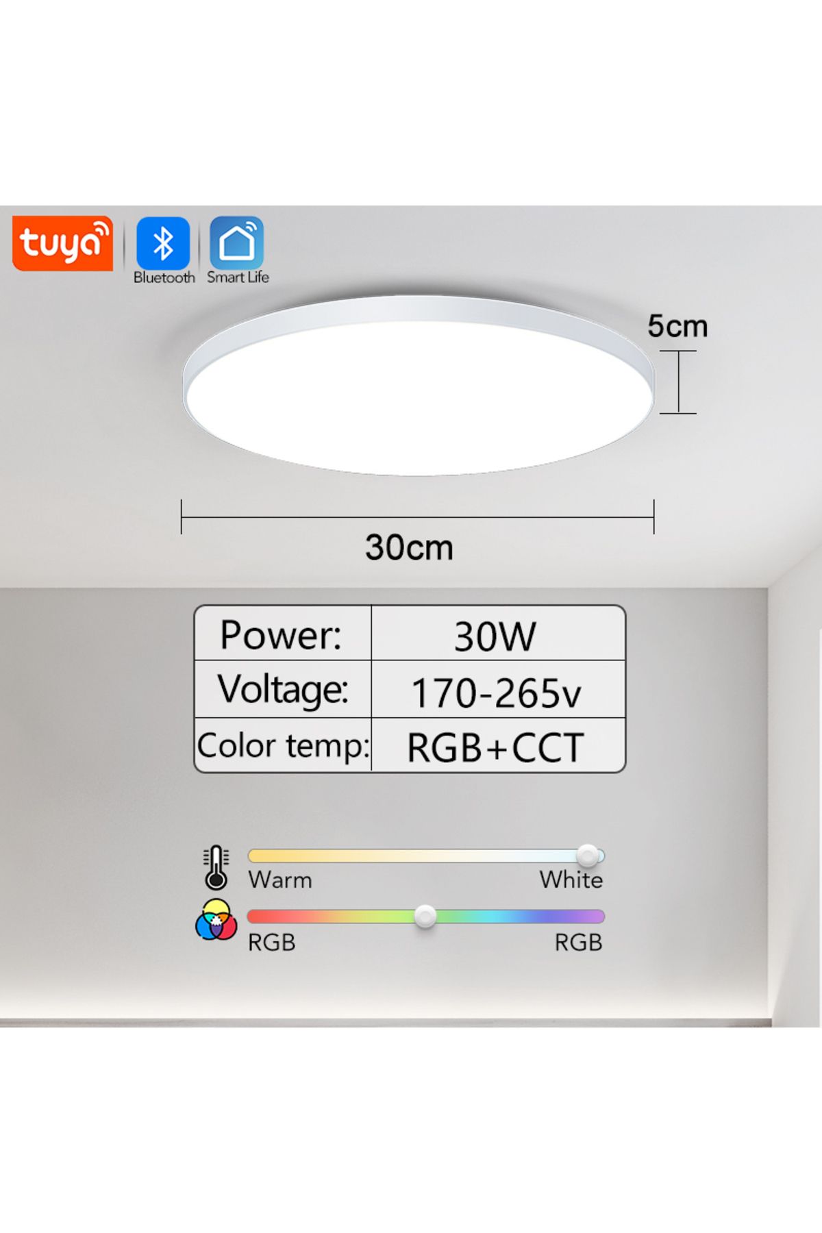 MARPOU-Simple-wh-30w Rgb Smart Ceiling Light Led Light With Speaker 30w 36w Audio Music Play Tuya App Bluet 1
