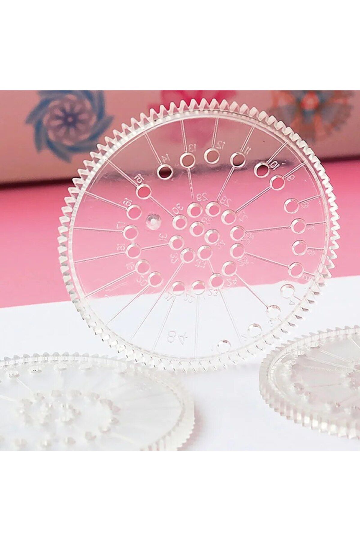 Choice-23pcs Transparent Flower Ruler Set Spirograph Drawing Ruler Tools Set - Create Stunning Spiral Dr... 6