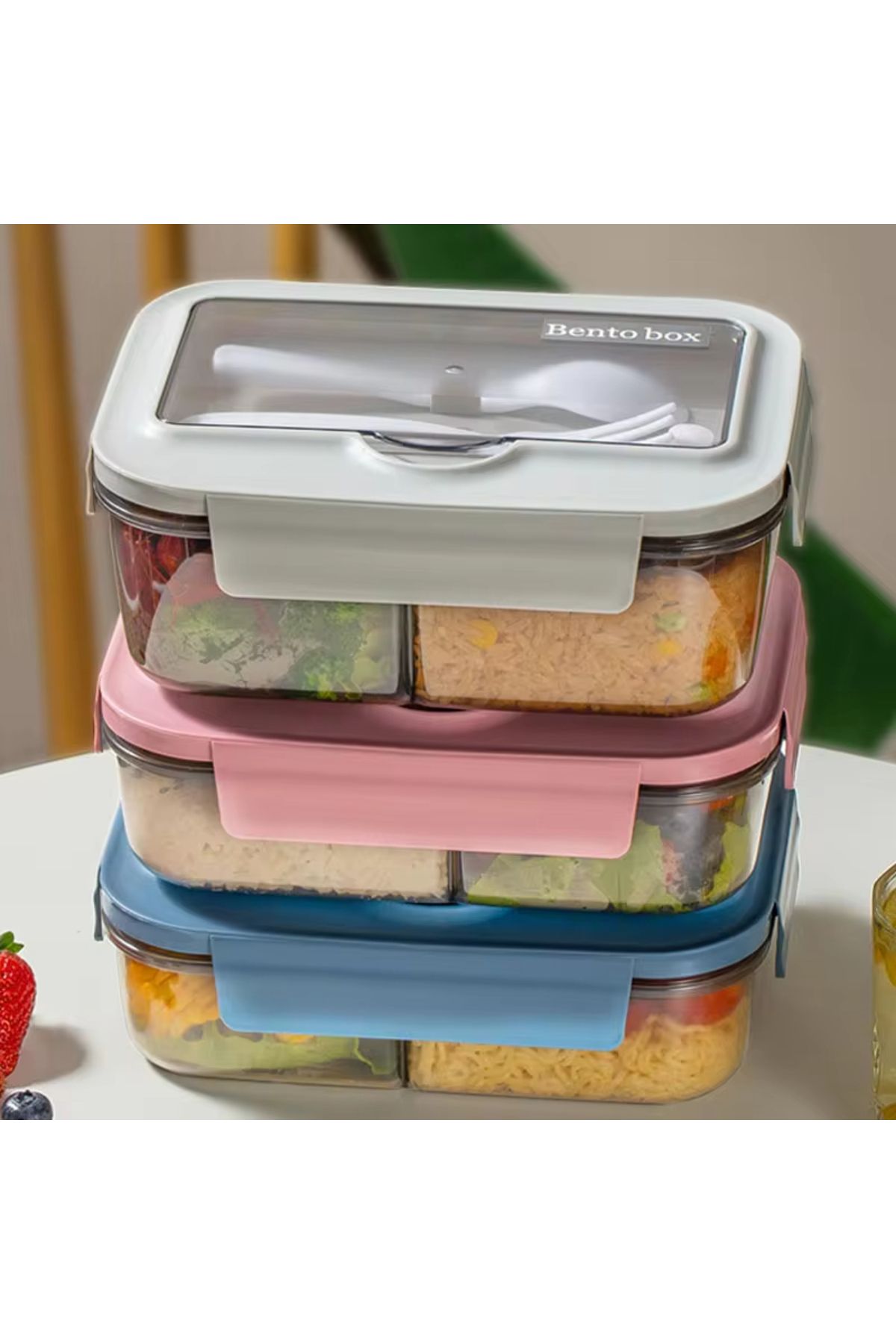 Choice-1pc Lunch Boxes, Tragbare Geteilte Lunchbox, Ins Nordic Style -Box, Getrennte Lunchbox 6