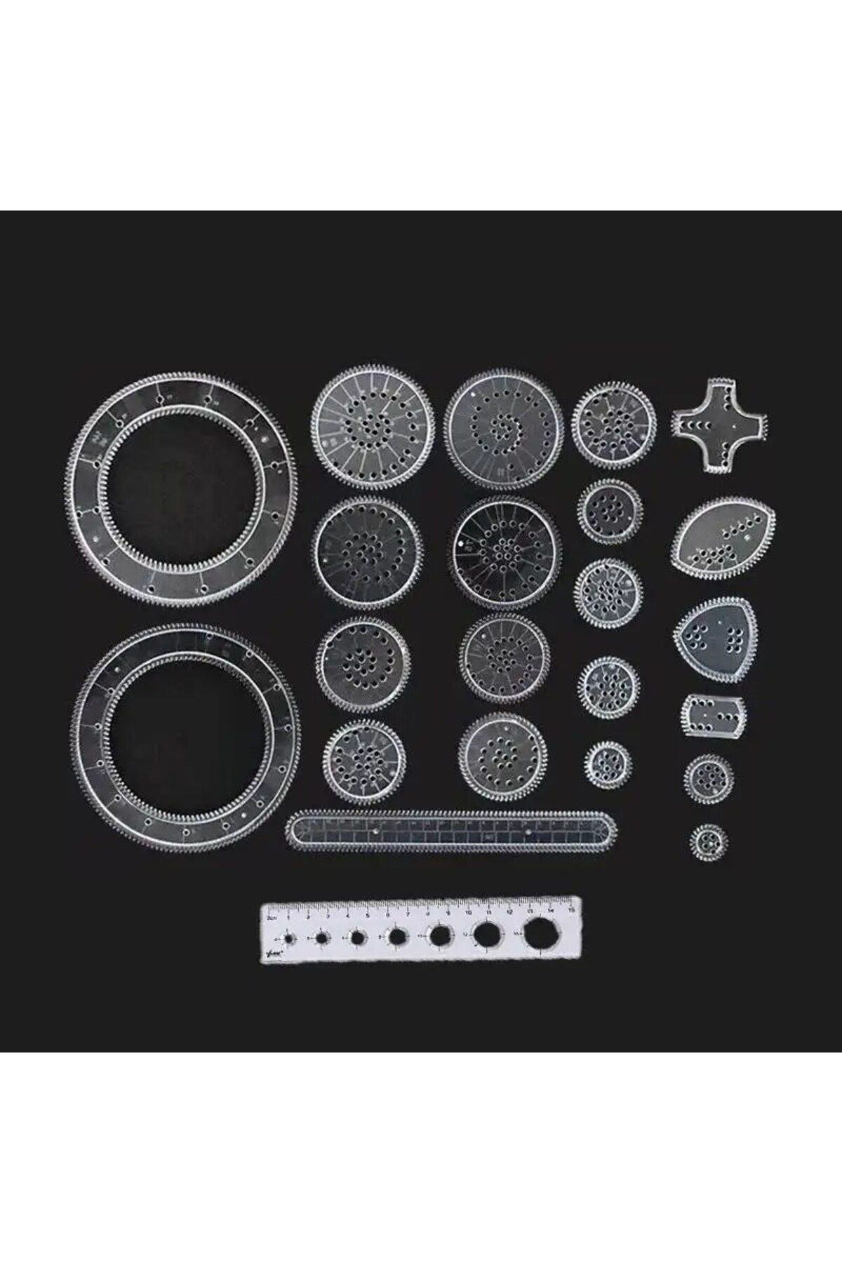 Choice-23pcs Transparent Flower Ruler Set Spirograph Drawing Ruler Tools Set - Create Stunning Spiral Dr... 1