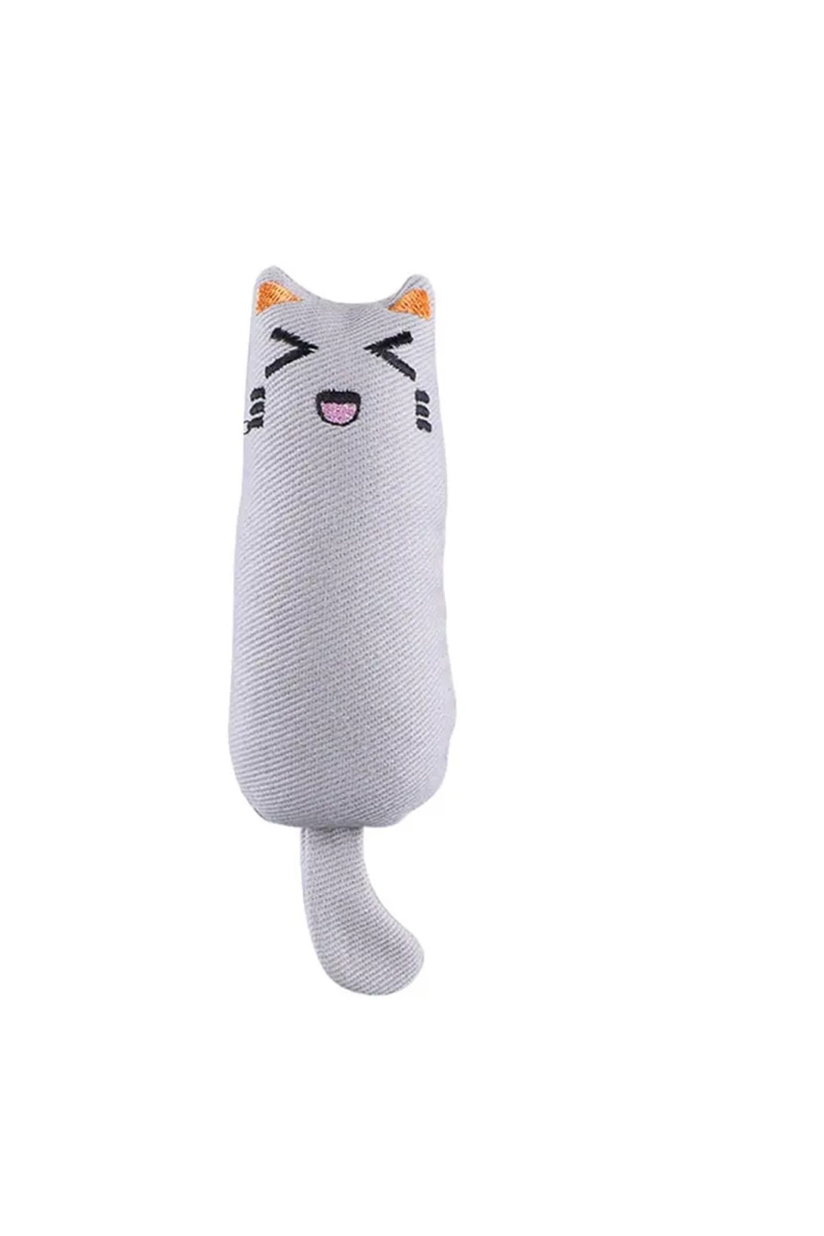 Choice-Grey Catnip Toys Cute Thumb Plush Pillow Teeth Grinding Bite-resistant Teasing Relaxation Cat Chew T 1