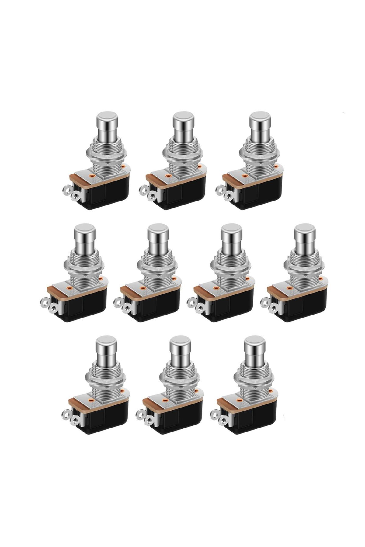 Choice-White Daiertek 10pcs Spst Momentary Soft Touch Foot Switch Normally Open 2 Pin Stomp Box Push Button 1