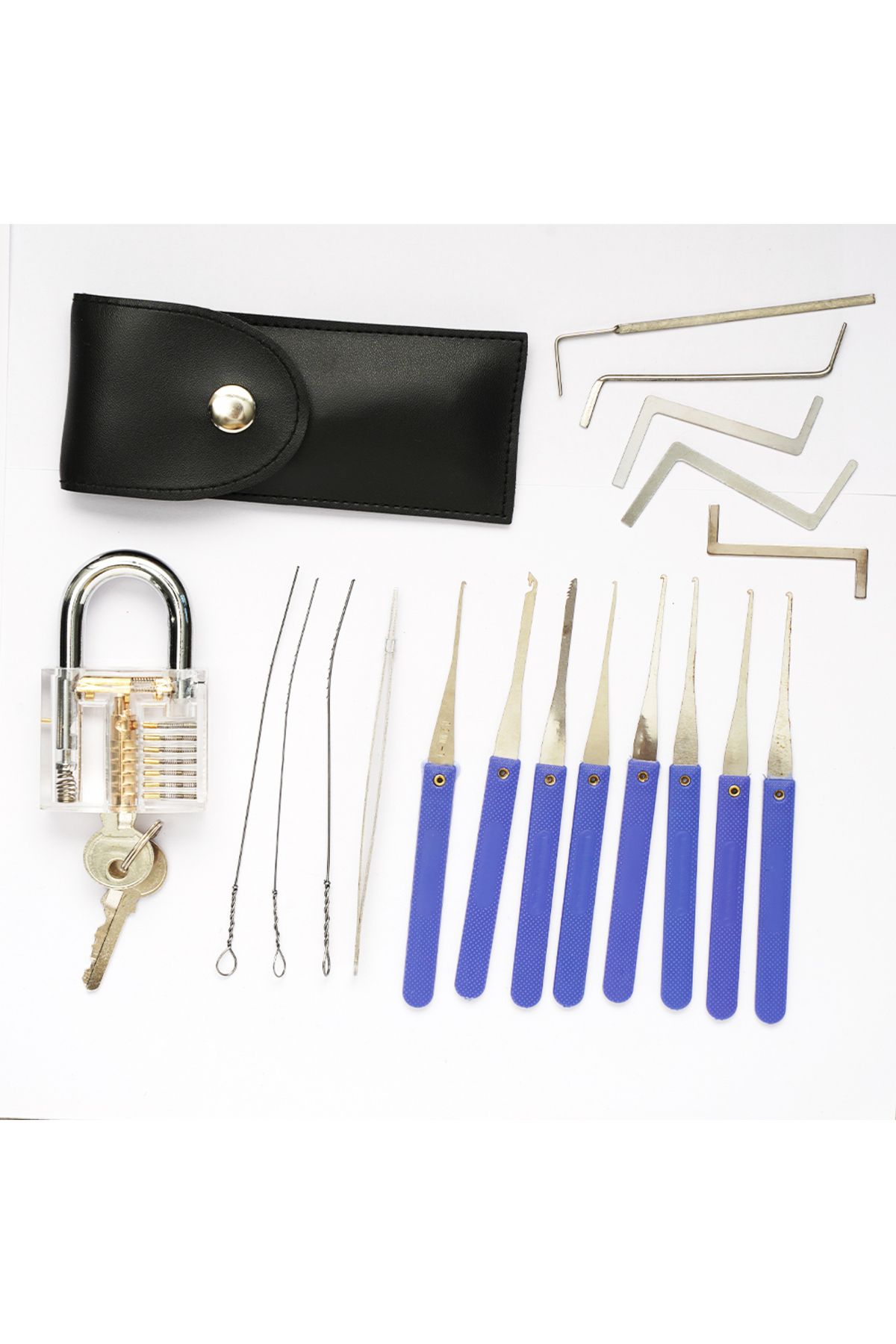 TSNEW-Lock Pick Set Broken Key Remove Auto Locksmith Tools Key Extractor Lock Picks Hand Tools 7