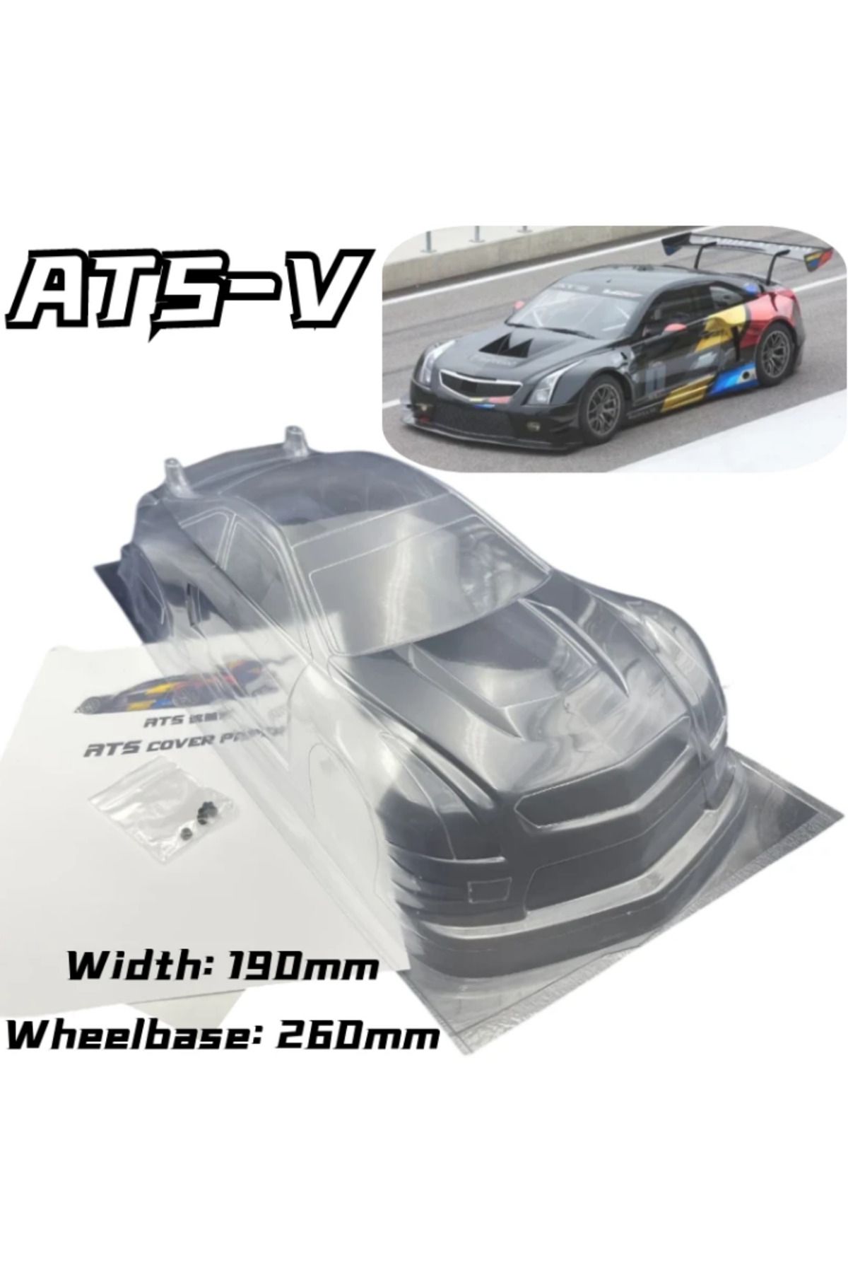 Choice-Rc 1/10 Ats V Pvc Body Shell 190mm Width 260mm Wheelbase With Tail No Paint 1/10 Rc Turing Drift ... 8