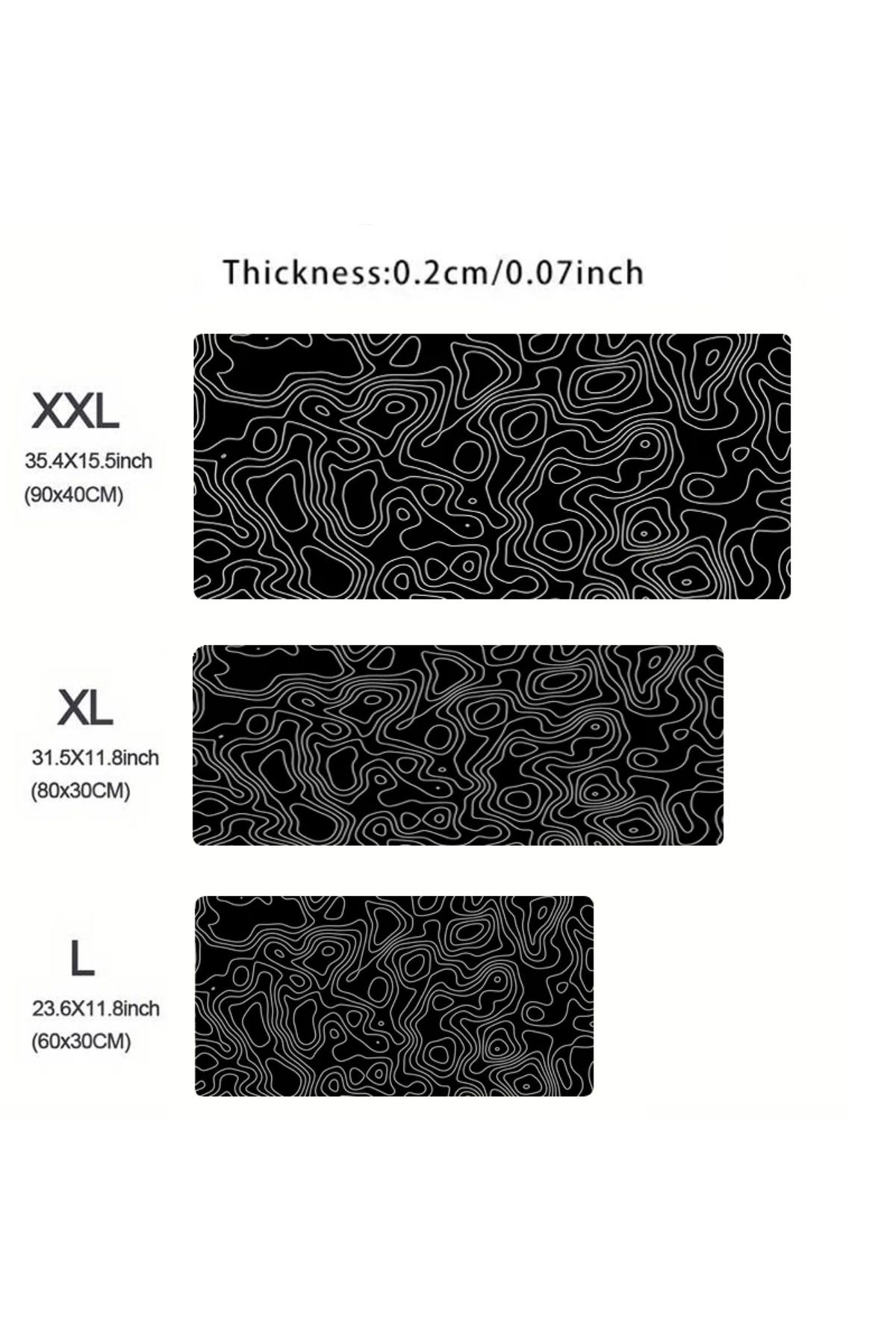 Choice-90x40cm Black Black White Topographic Map Xxl Mousepad Computer Keyboard Pad Mouse Mat Gamer Soft Of 1