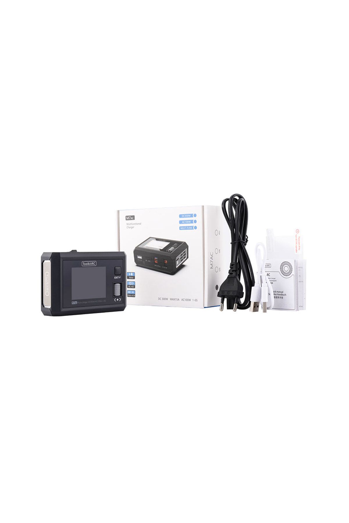 Choice-Eu Plug M7ac New Toolkitrc M7ac Ac 100w / Dc 300w Input Xt60 Xt30 Output 2-6s Lipo Battery Balance C 1