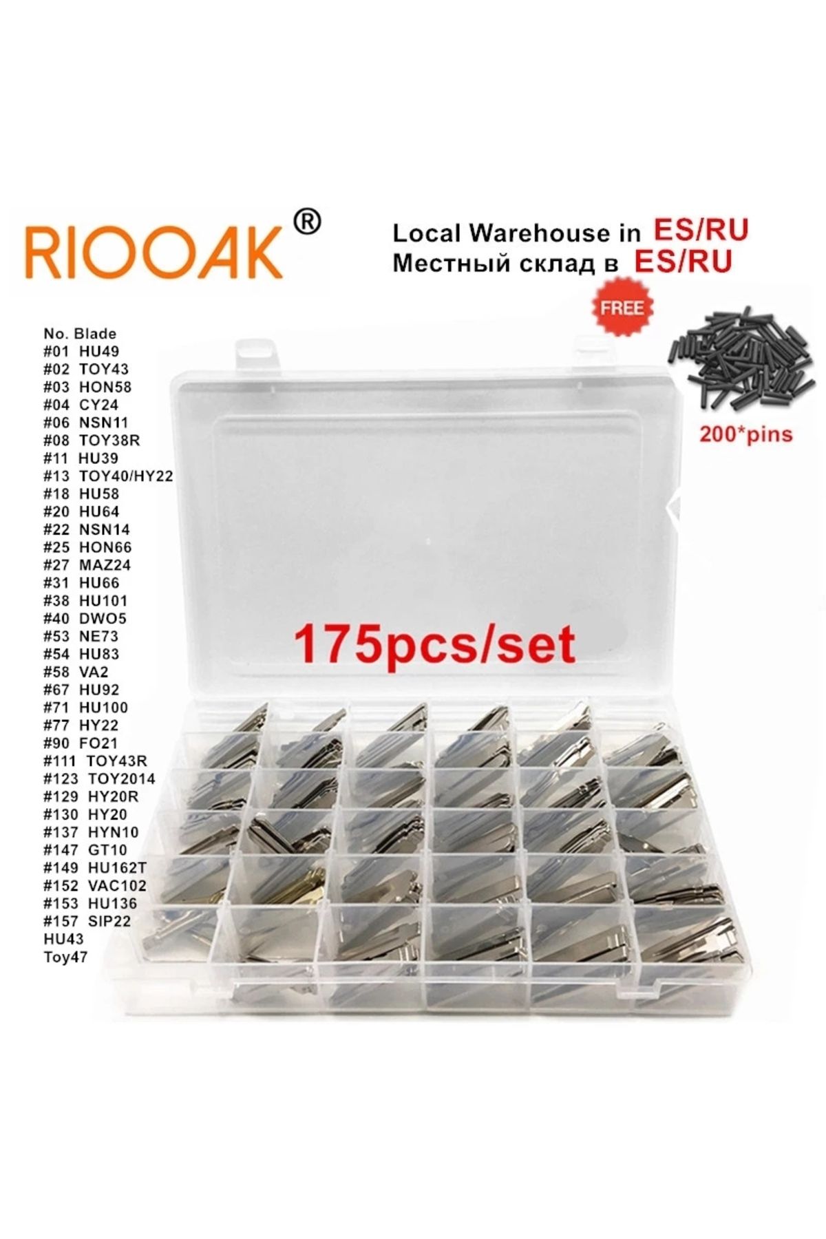 Choice-175 with 200pins 175pcs Car key Blank Remote KD Key Blade for KD900/KD-X2 KD VVDI Xhorse JMD Remotes 1