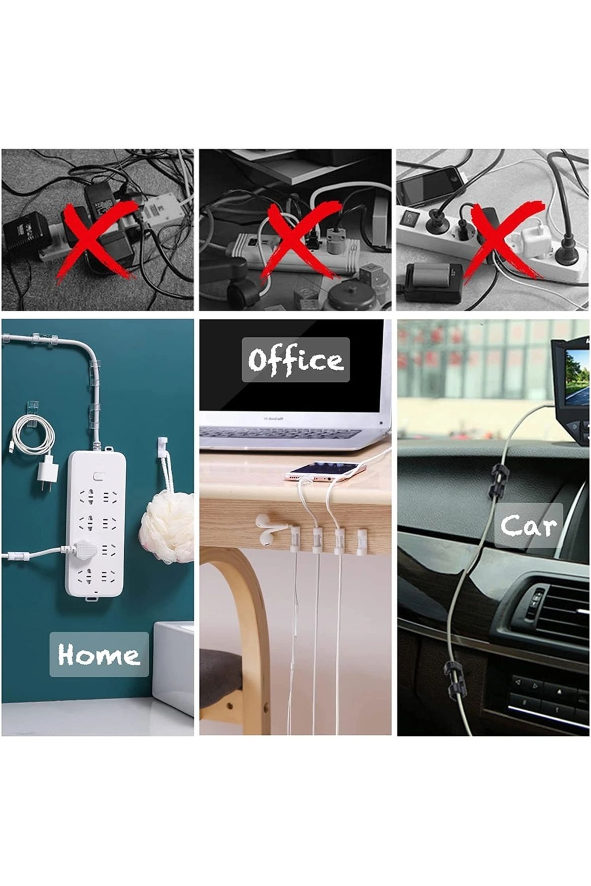 Choice-20/5PCS USB Cable Organizer Clips Wire Winder Holder Earphone Mouse Cord Clip Protector Managemen... 3