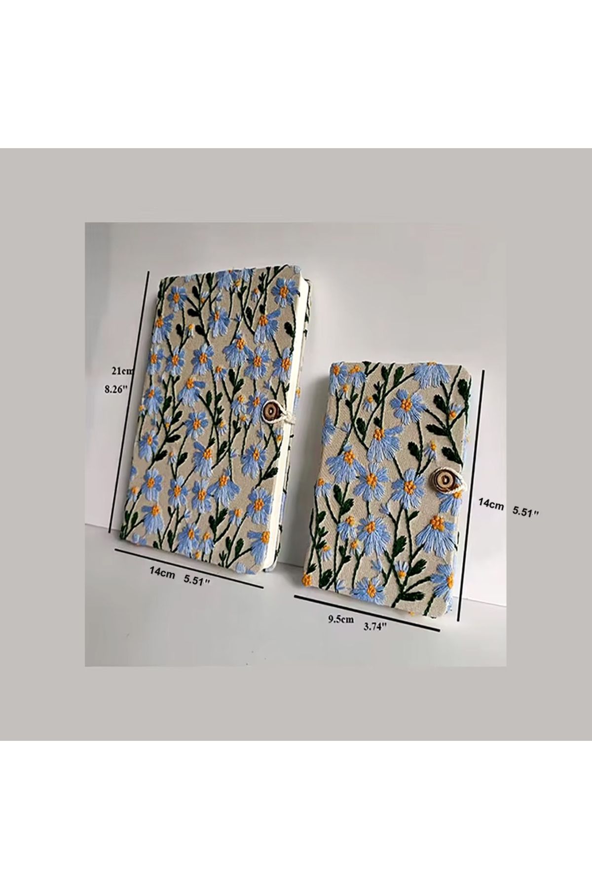 Choice-A5 A5 A6 Fabric Embroidery Notebook Cloth Notepad Blank 100 Sheets/200 Pages with Bookmark and Botto 7