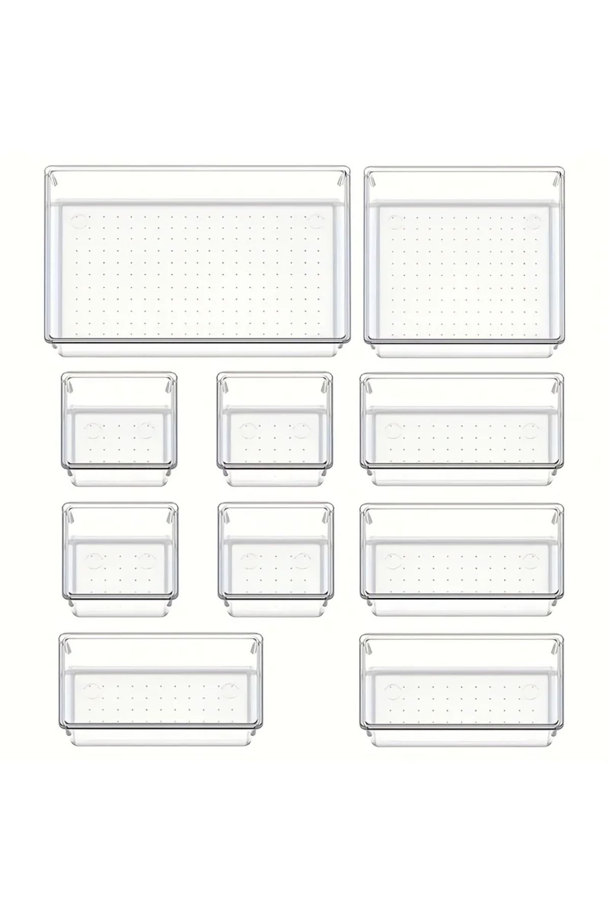 Choice-10-Piece Versatile Drawer Organizer Set - Clear Plastic Trays and Dividers in 4 Sizes for Perfect... 2