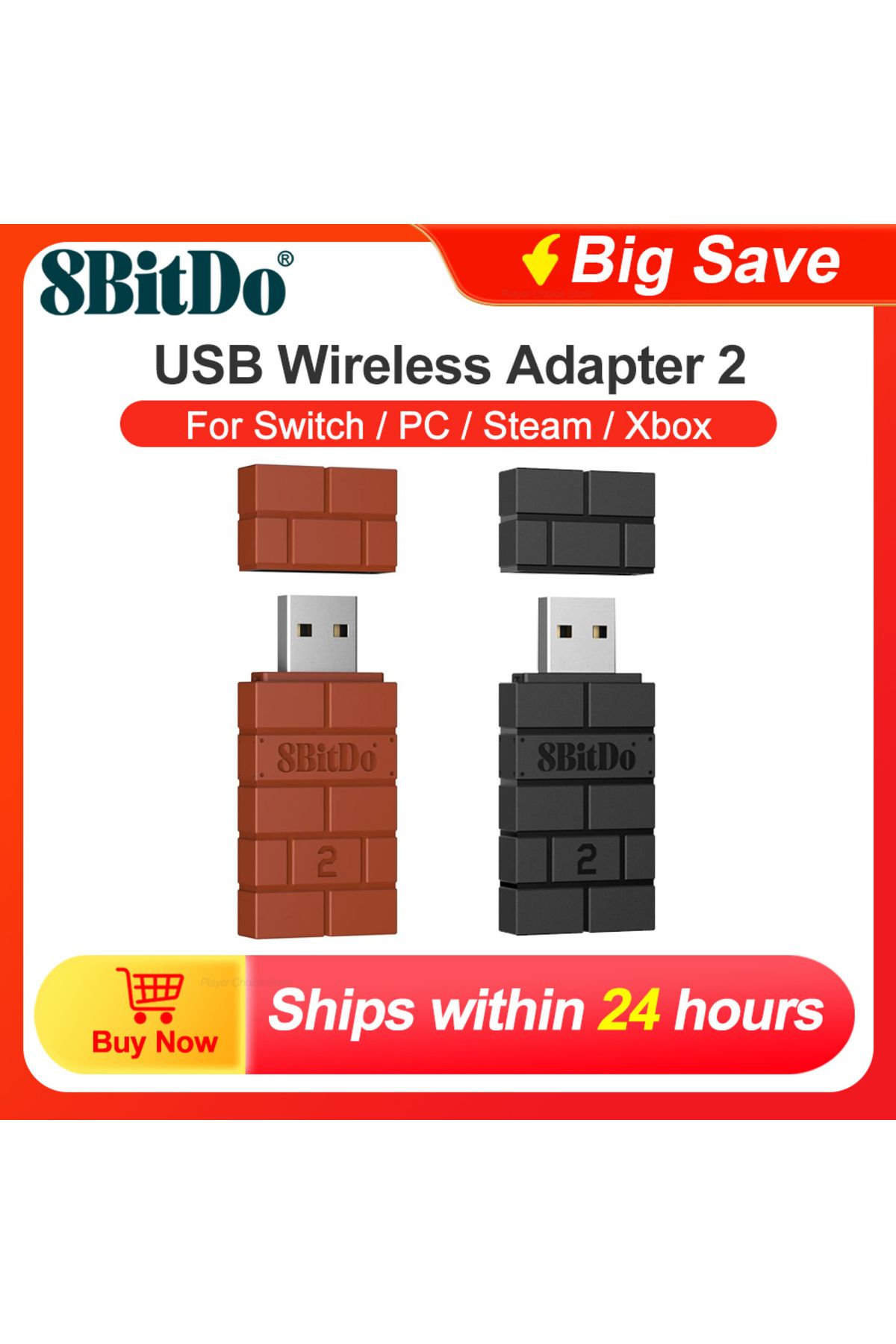 Choice-8BitDo USB Wireless Bluetooth Adapter 2 for Nintendo Switch PS3 PS5 Xbox JoyCon Controller Window... 2