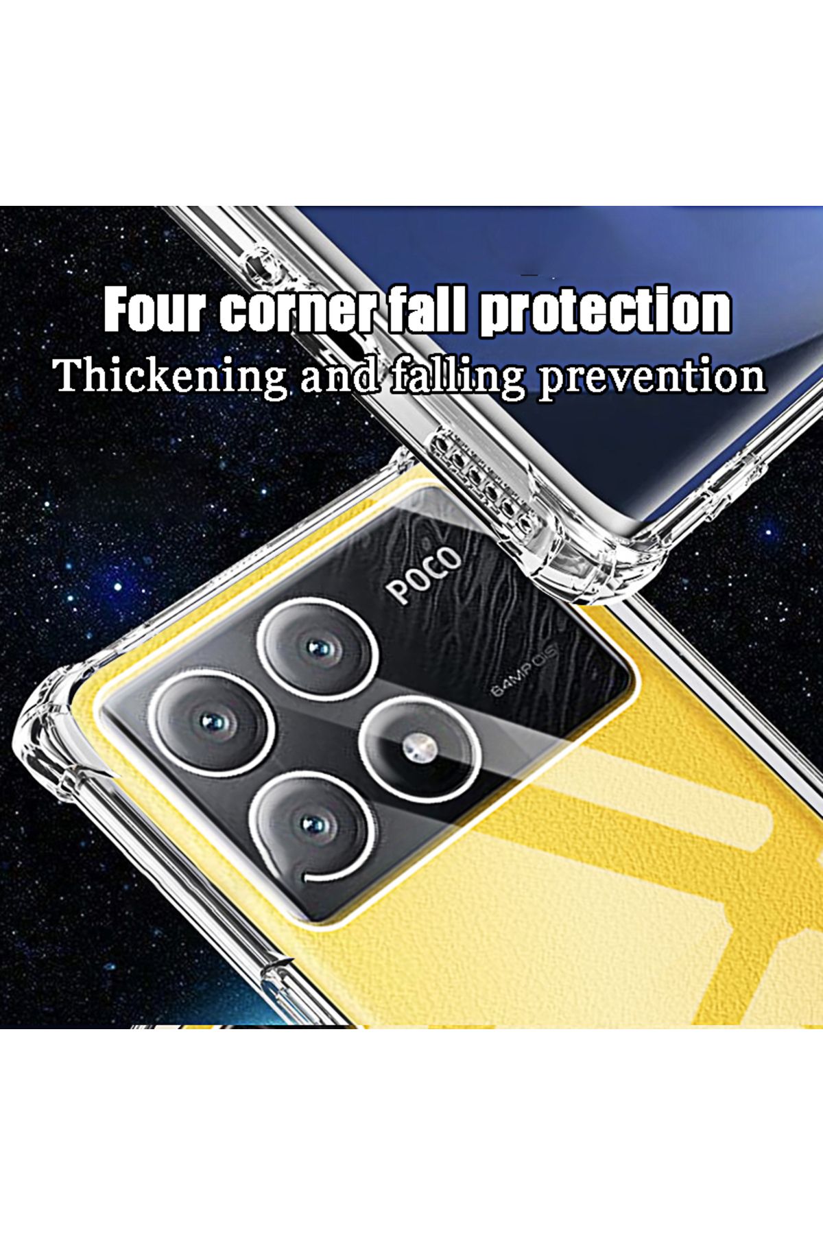 Choice-POCO X3 Pro Shockproof Clear Phone Case for Xiaomi Poco X6 Pro M6 M5 M4 F5 F3 X4 X3 X5 C65 M5s M4 Pr 6