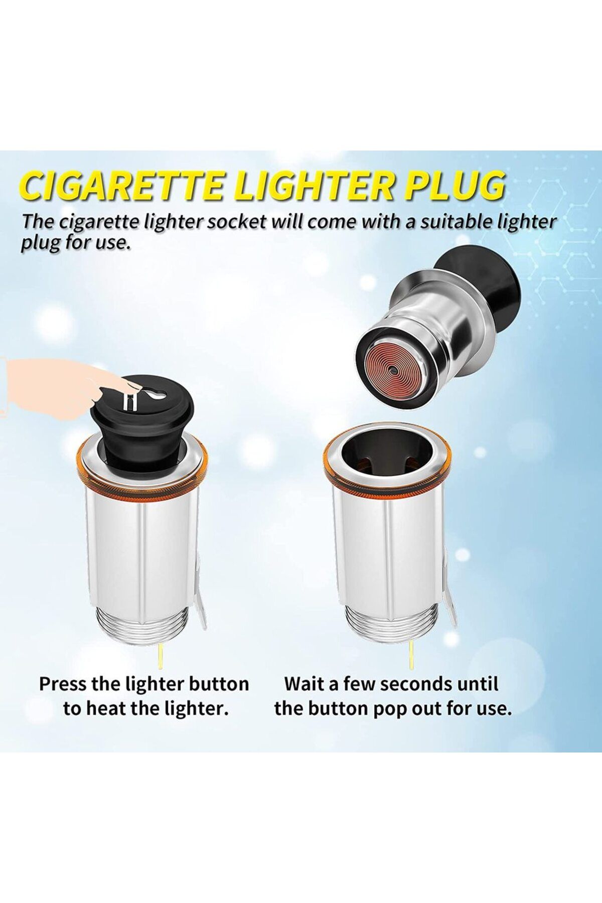 Choice-DaierTek 12V Cigarette Lighter Socket with Eject Button Cigarette Lighter Plug Car Cigarette Ligh... 3