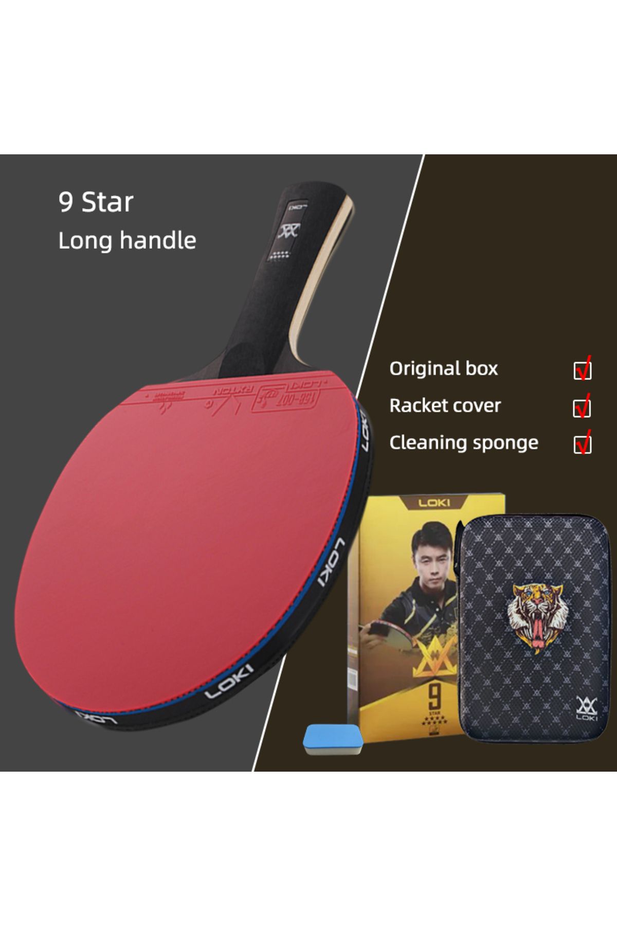 Choice-LOKI 9 Star Table Tennis Racket Professional 5+2 Carbon Ping Pong Paddle 6/7/8/9 Star Ultra Offen... 1